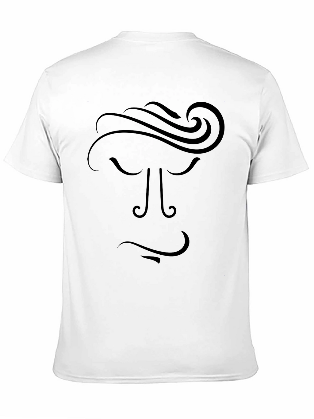 Abstract Face Graphic Tee - Black