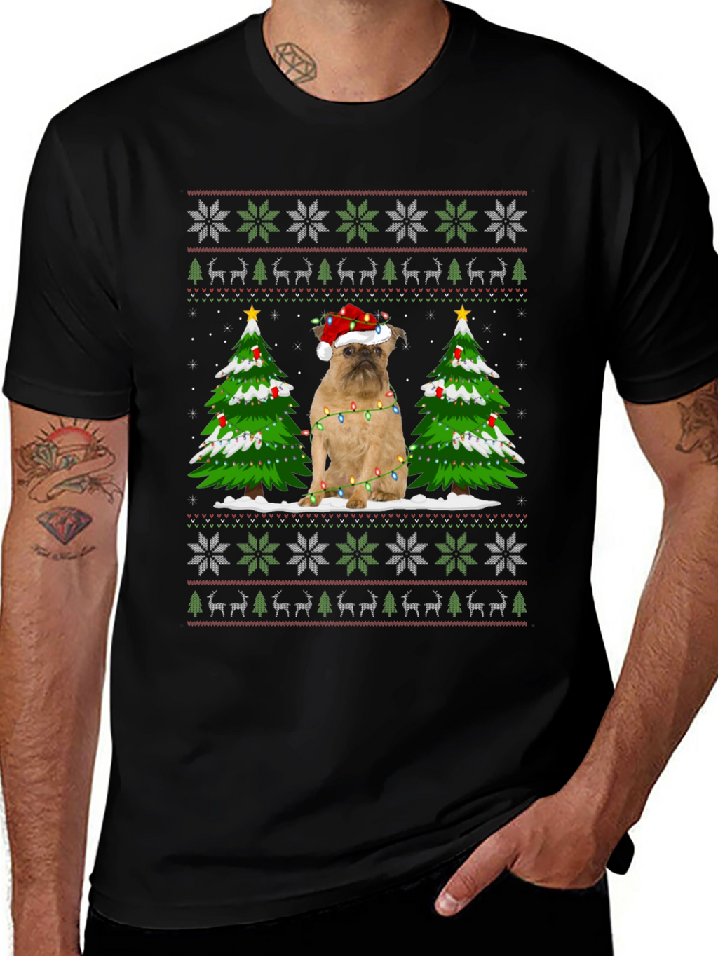 Festive Dog Christmas Tree Sweater T-Shirt