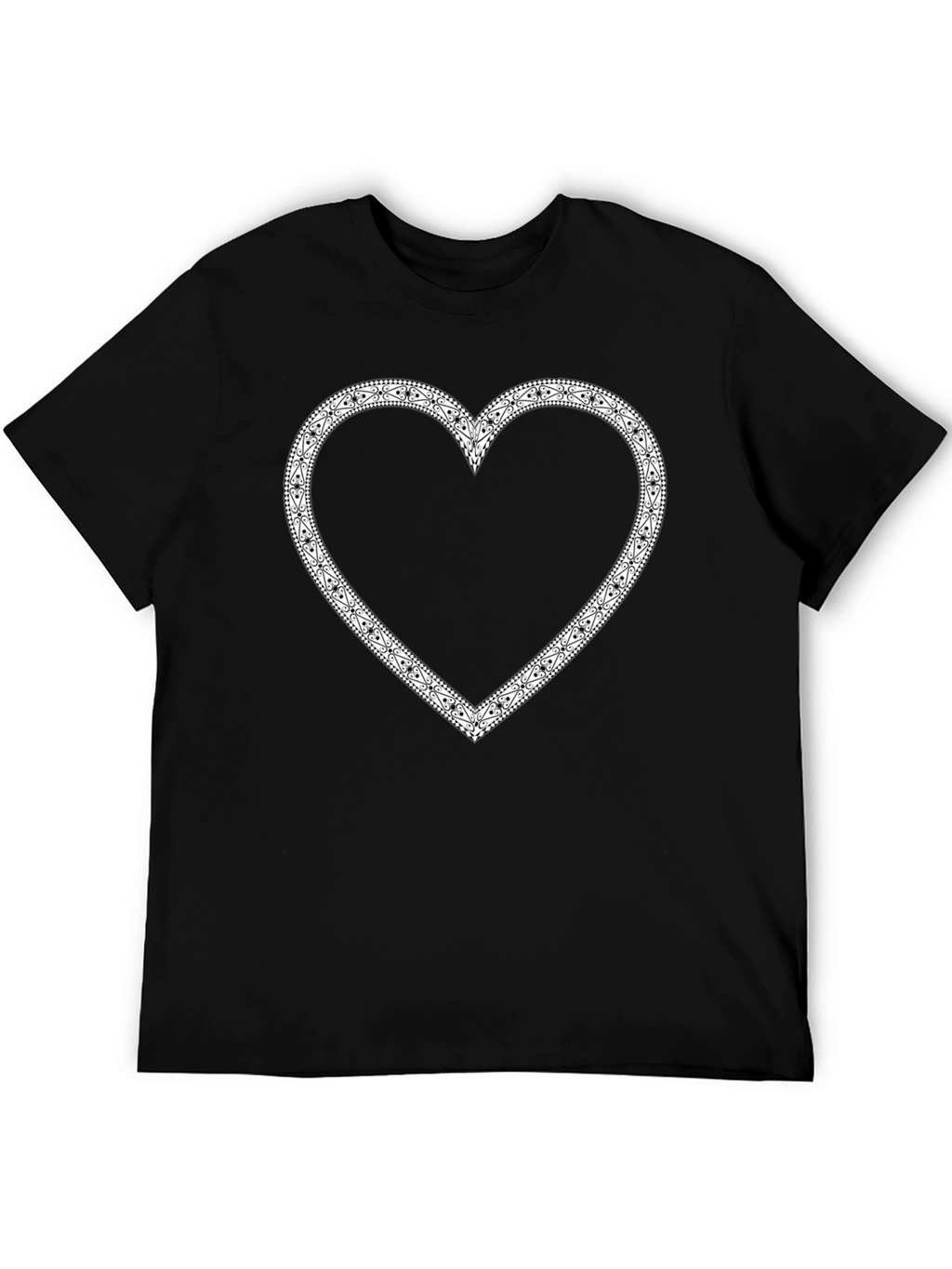Graphic Heart Tee - Stylish Black Cotton T-Shirt