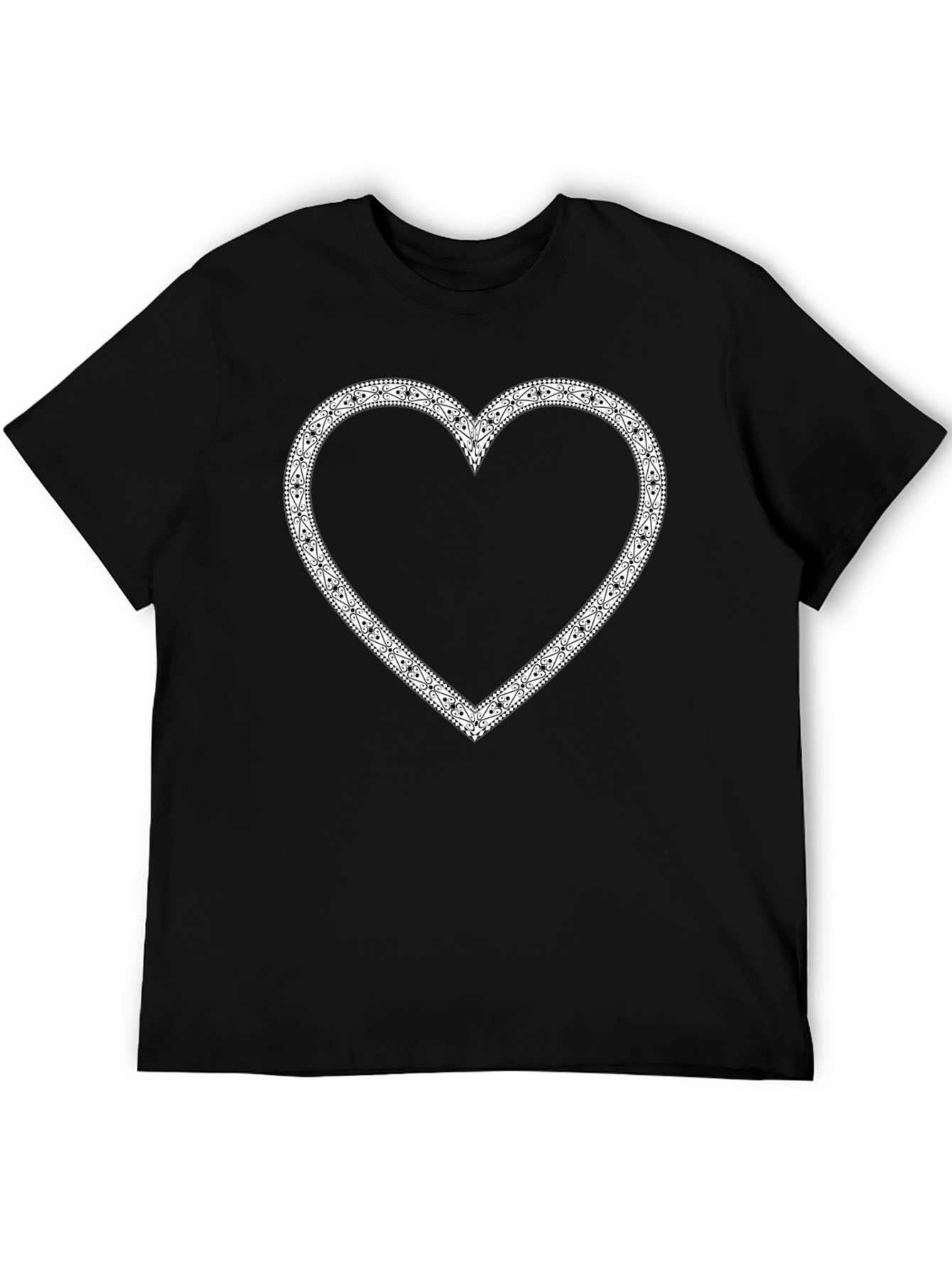 Graphic Heart Tee - Stylish Black Cotton T-Shirt