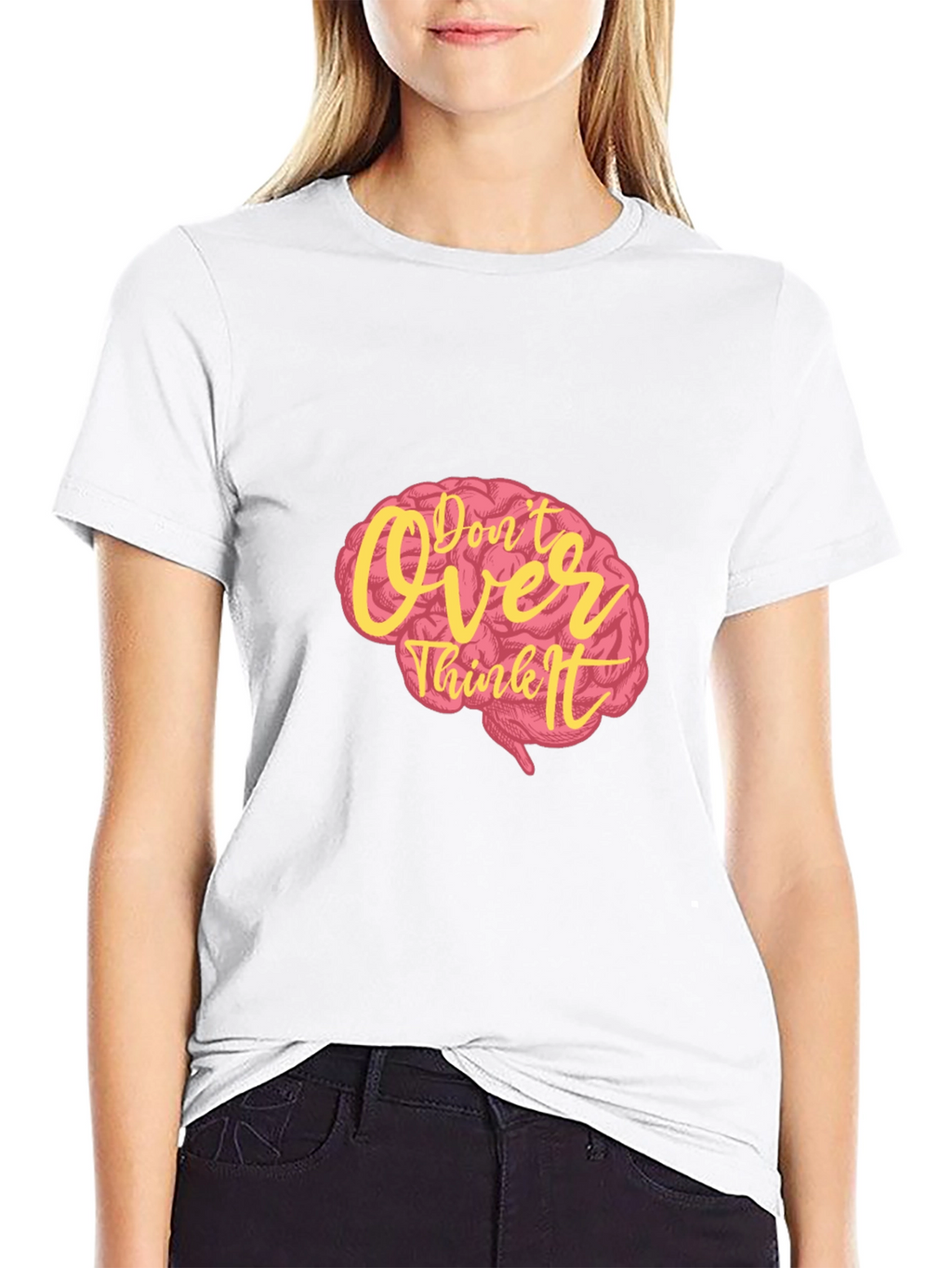 Dont Overthink It Graphic Tee - Black