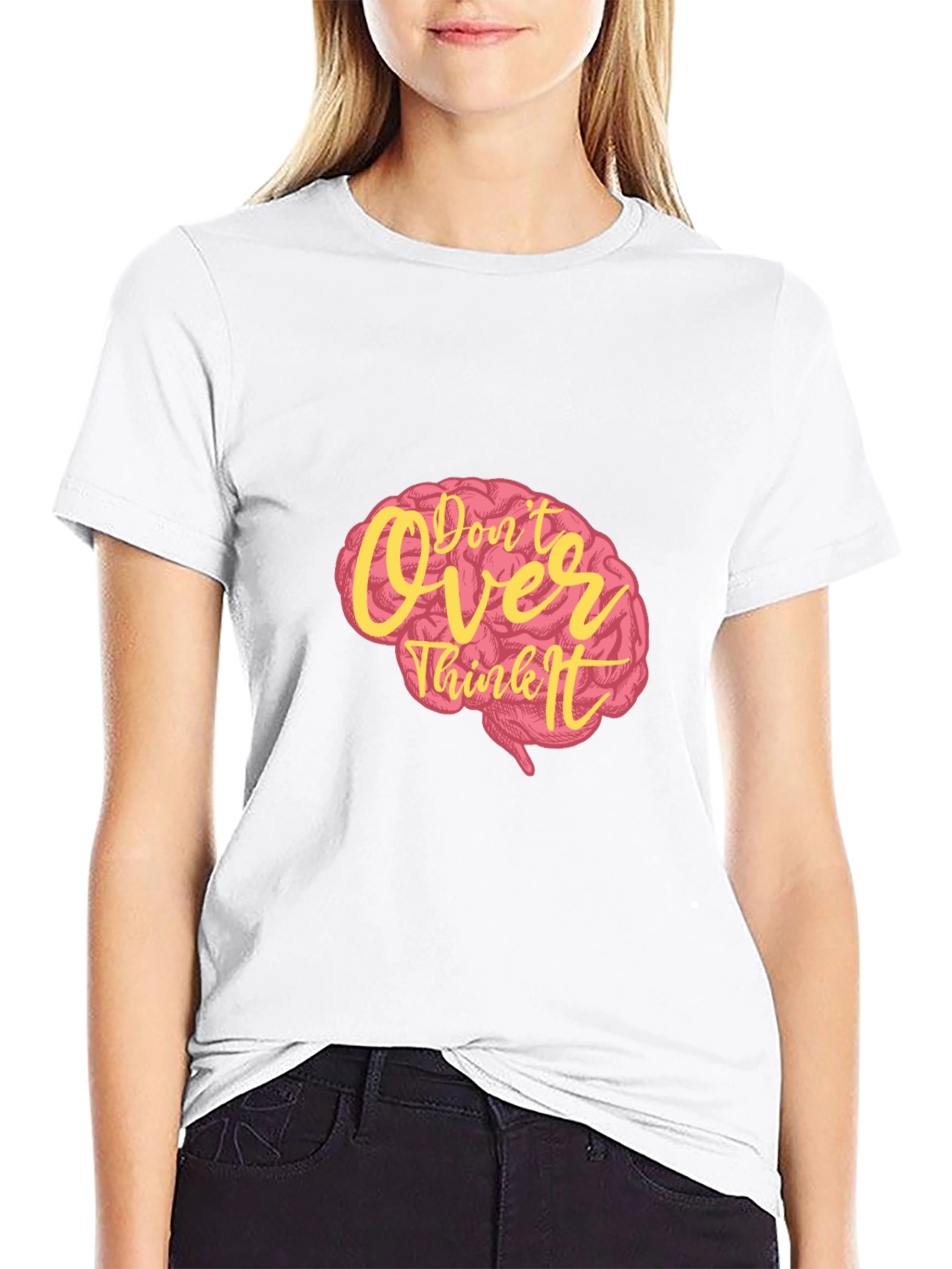 Dont Overthink It Graphic Tee - Black
