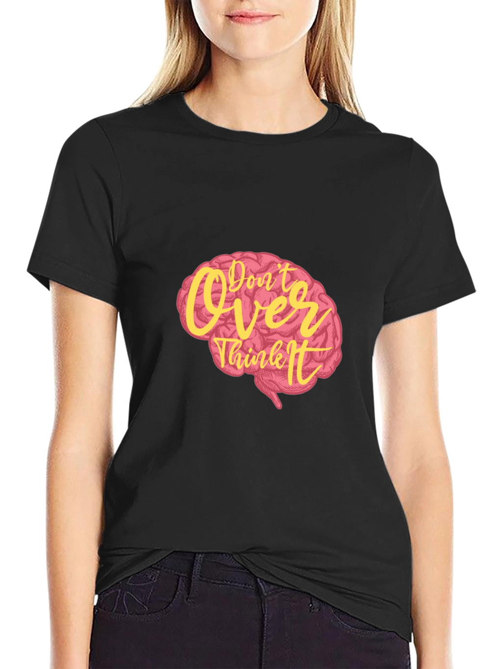 Dont Overthink It Graphic Tee - Black