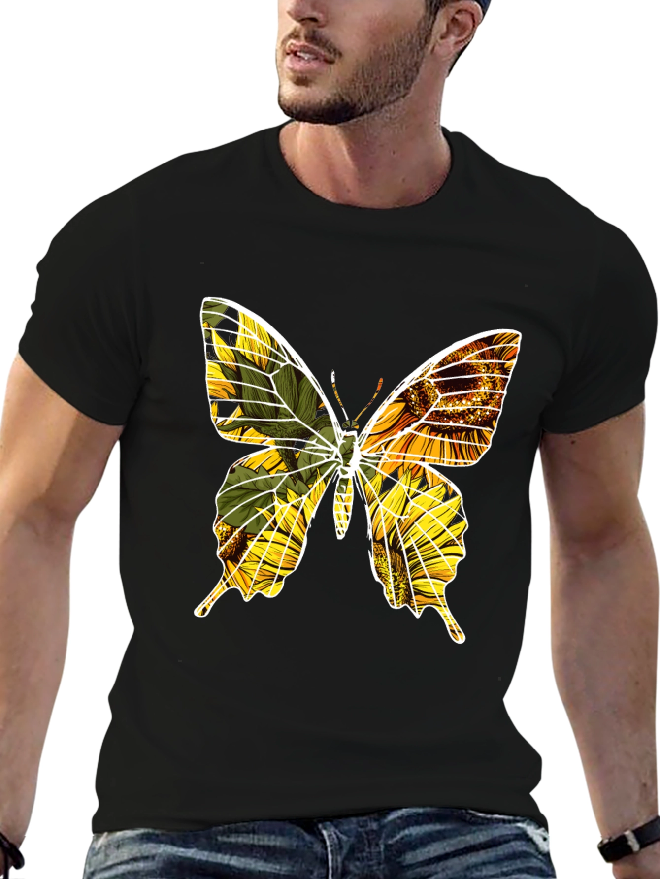 Sunflower Butterfly Graphic Tee