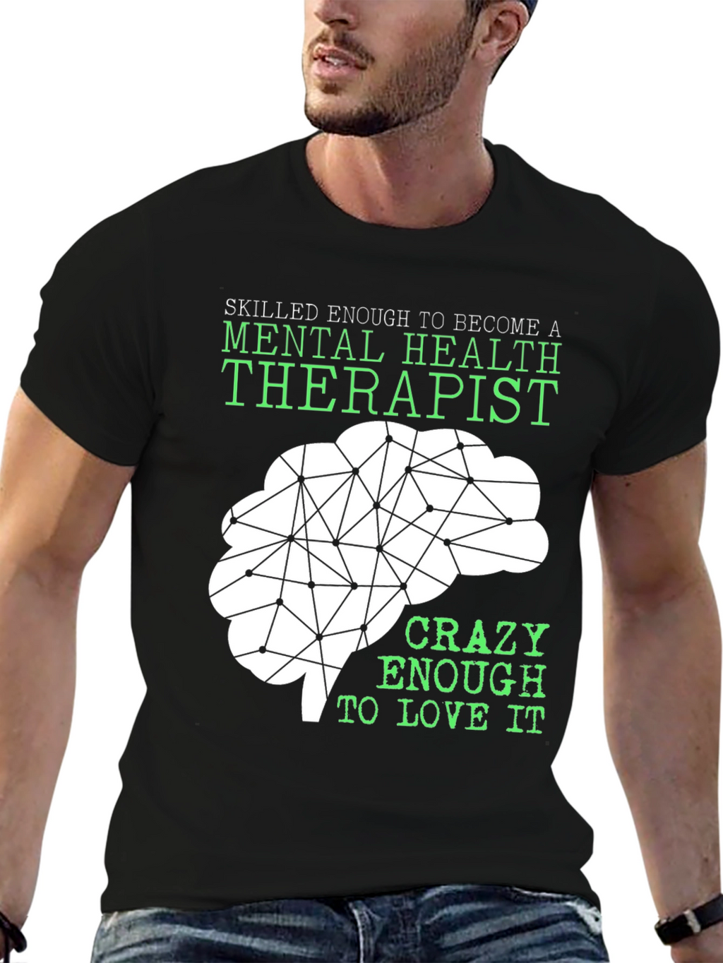 Mental Health Therapist T-Shirt - Brain Graphic