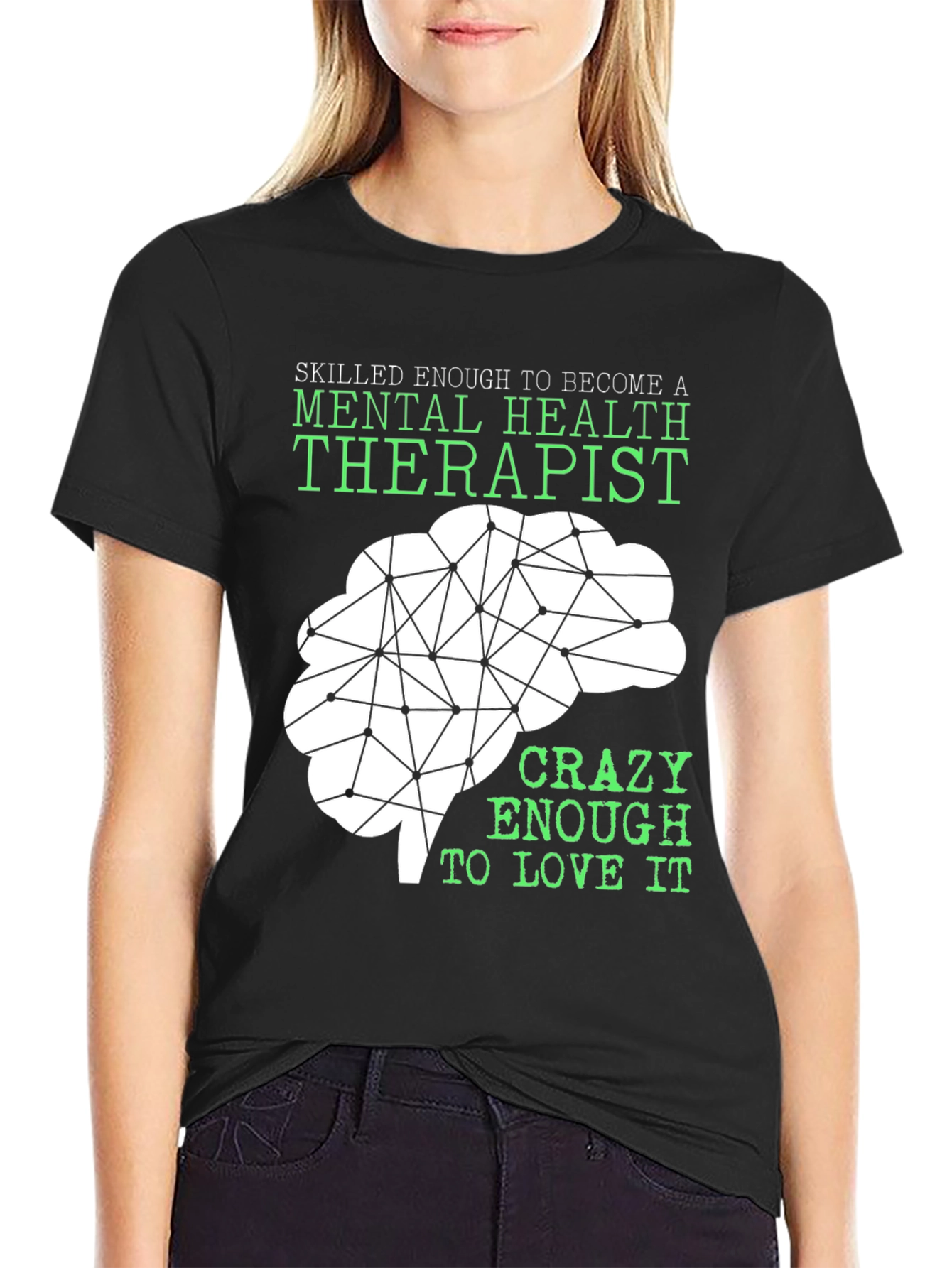 Mental Health Therapist T-Shirt - Brain Graphic
