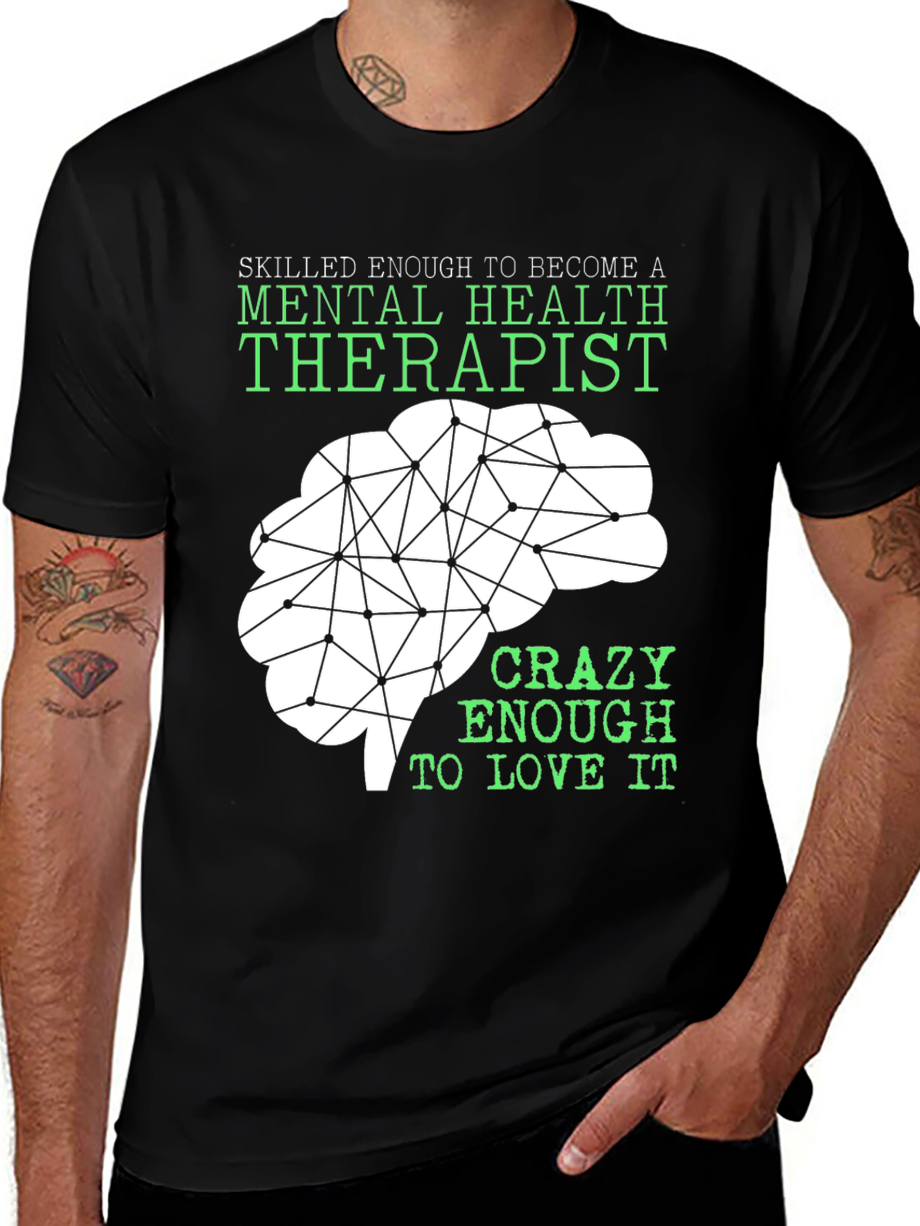 Mental Health Therapist T-Shirt - Brain Graphic