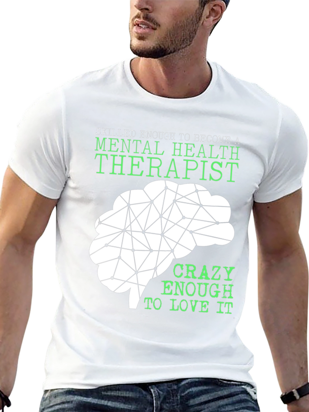 Mental Health Therapist T-Shirt - Brain Graphic