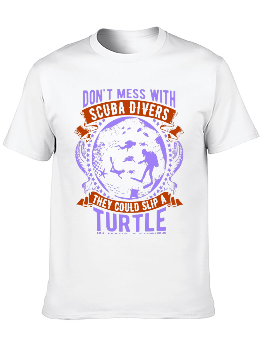 Scuba Diver Turtle Graphic T-Shirt