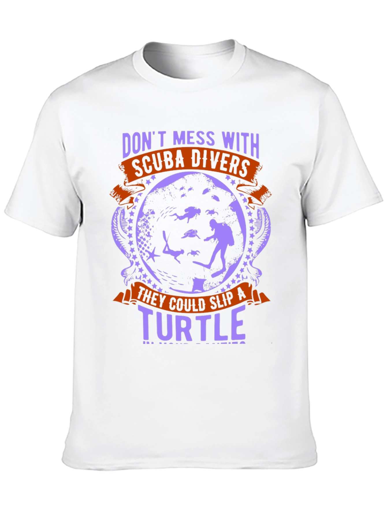 Scuba Diver Turtle Graphic T-Shirt