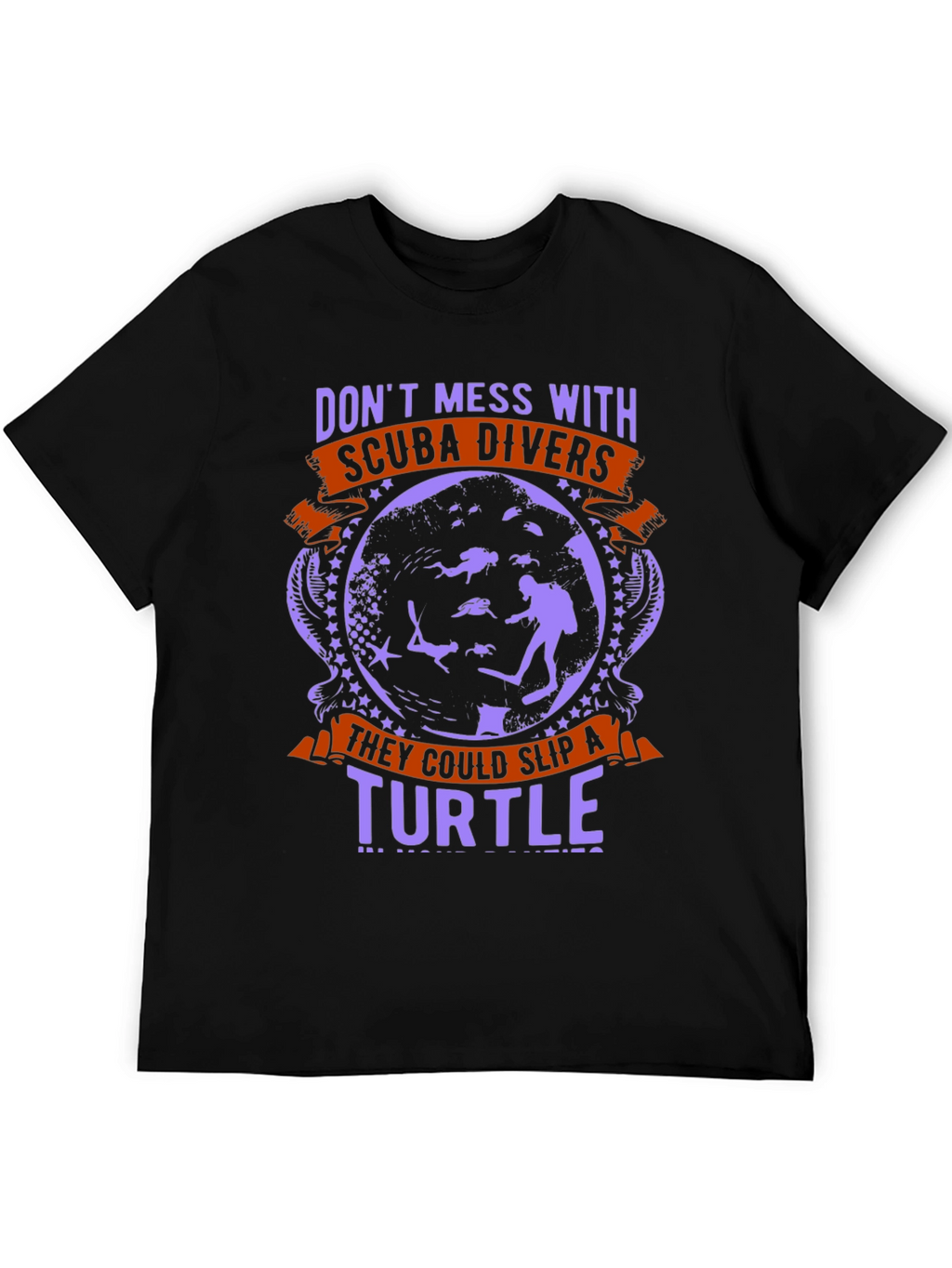 Scuba Diver Turtle Graphic T-Shirt