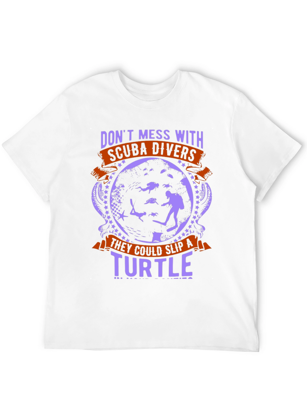 Scuba Diver Turtle Graphic T-Shirt