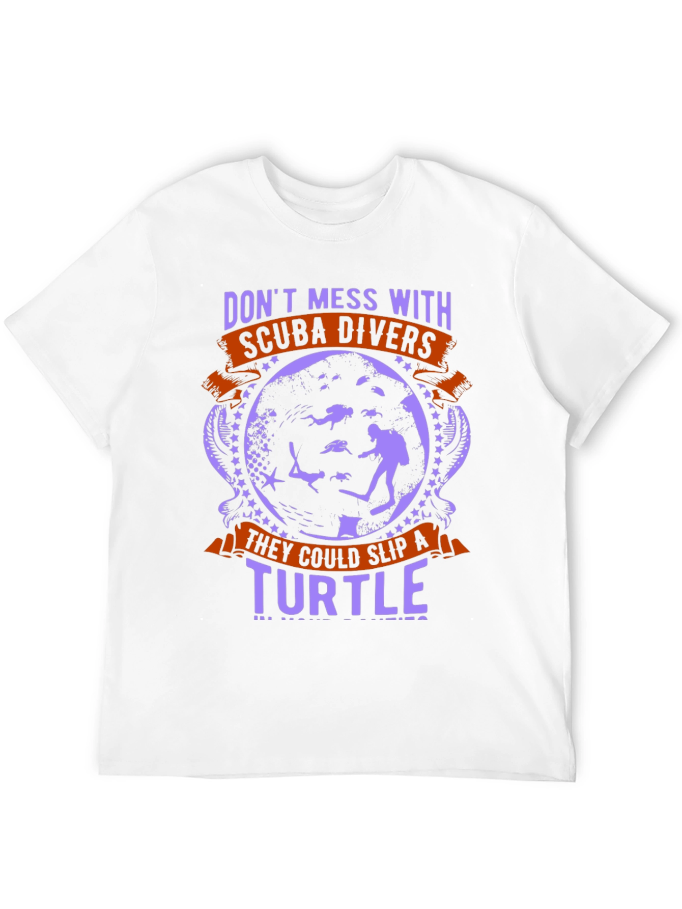 Scuba Diver Turtle Graphic T-Shirt
