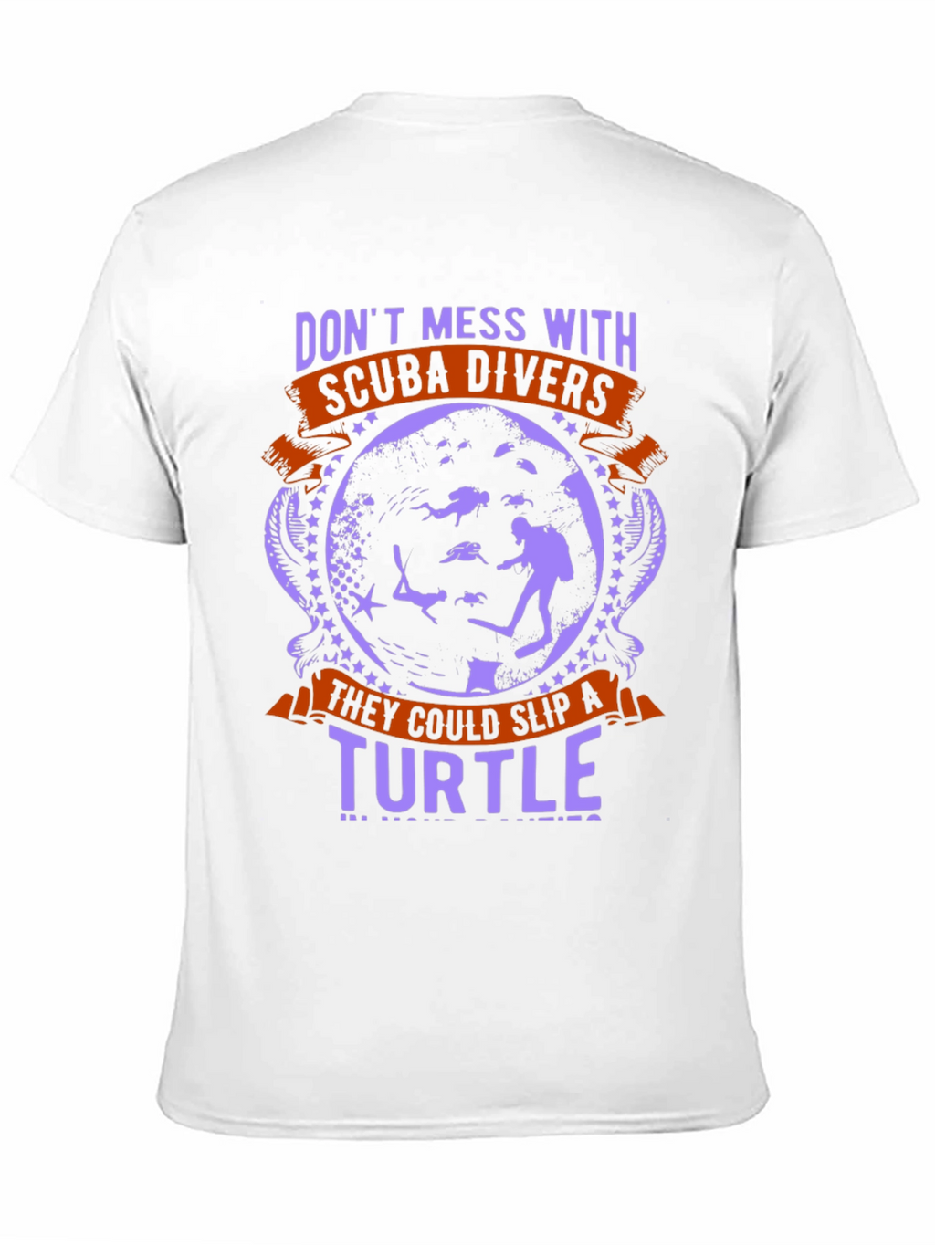 Scuba Diver Turtle Graphic T-Shirt