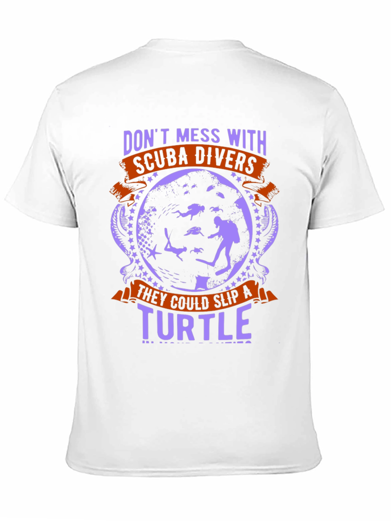 Scuba Diver Turtle Graphic T-Shirt