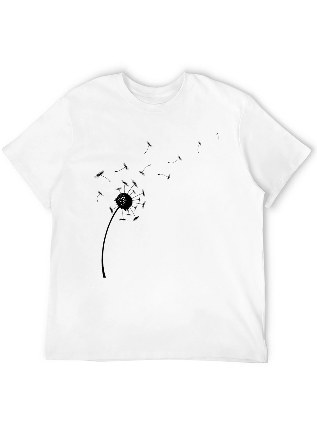 Dandelion Graphic Print Black Casual T-Shirt