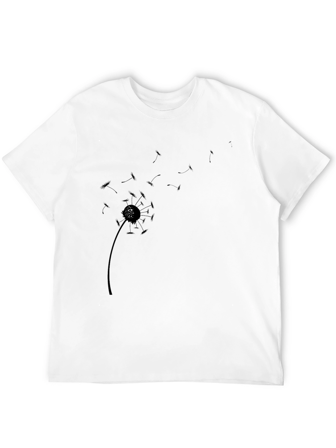 Dandelion Graphic Print Black Casual T-Shirt