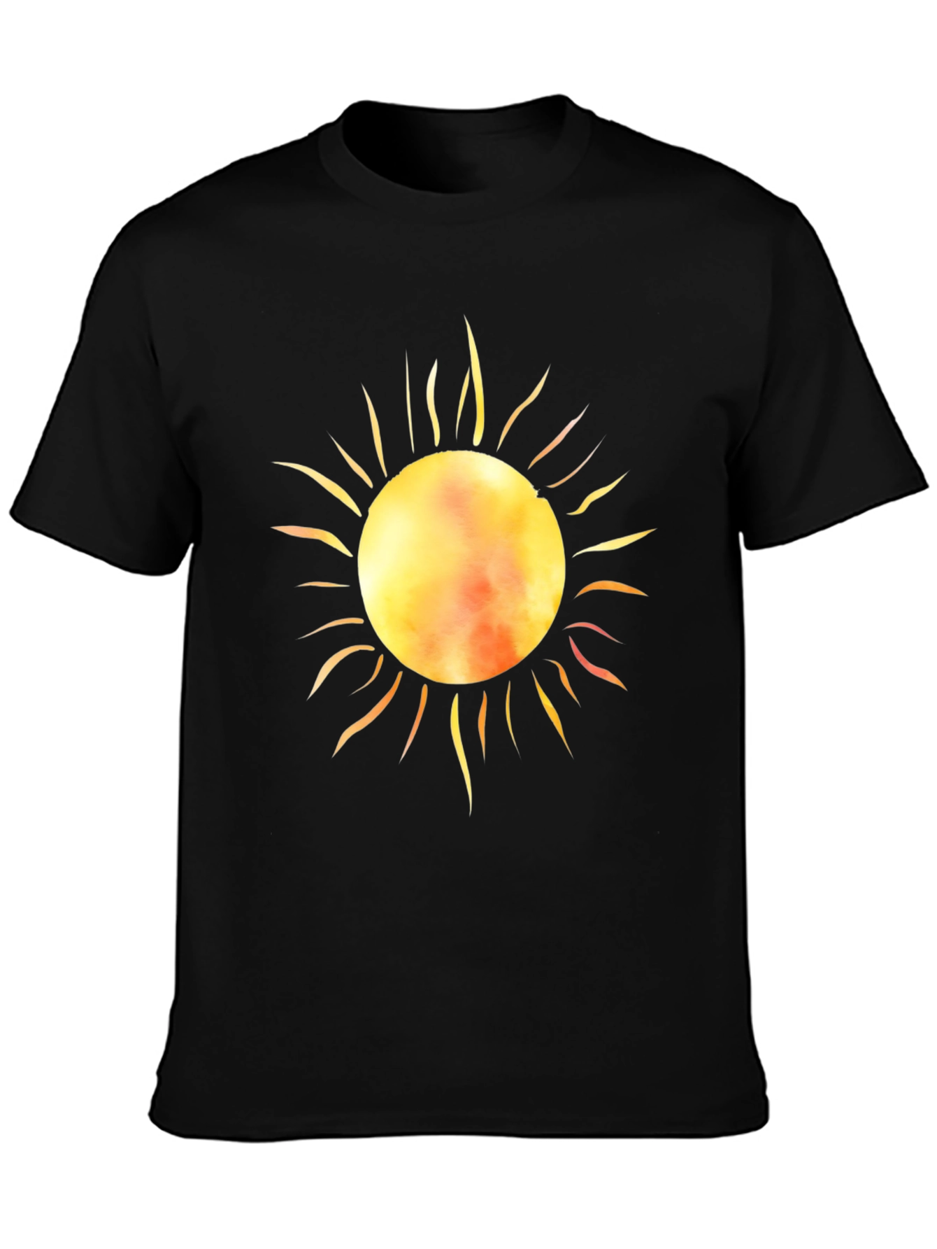 Radiant Sun Graphic Tee - Black Cotton T-Shirt
