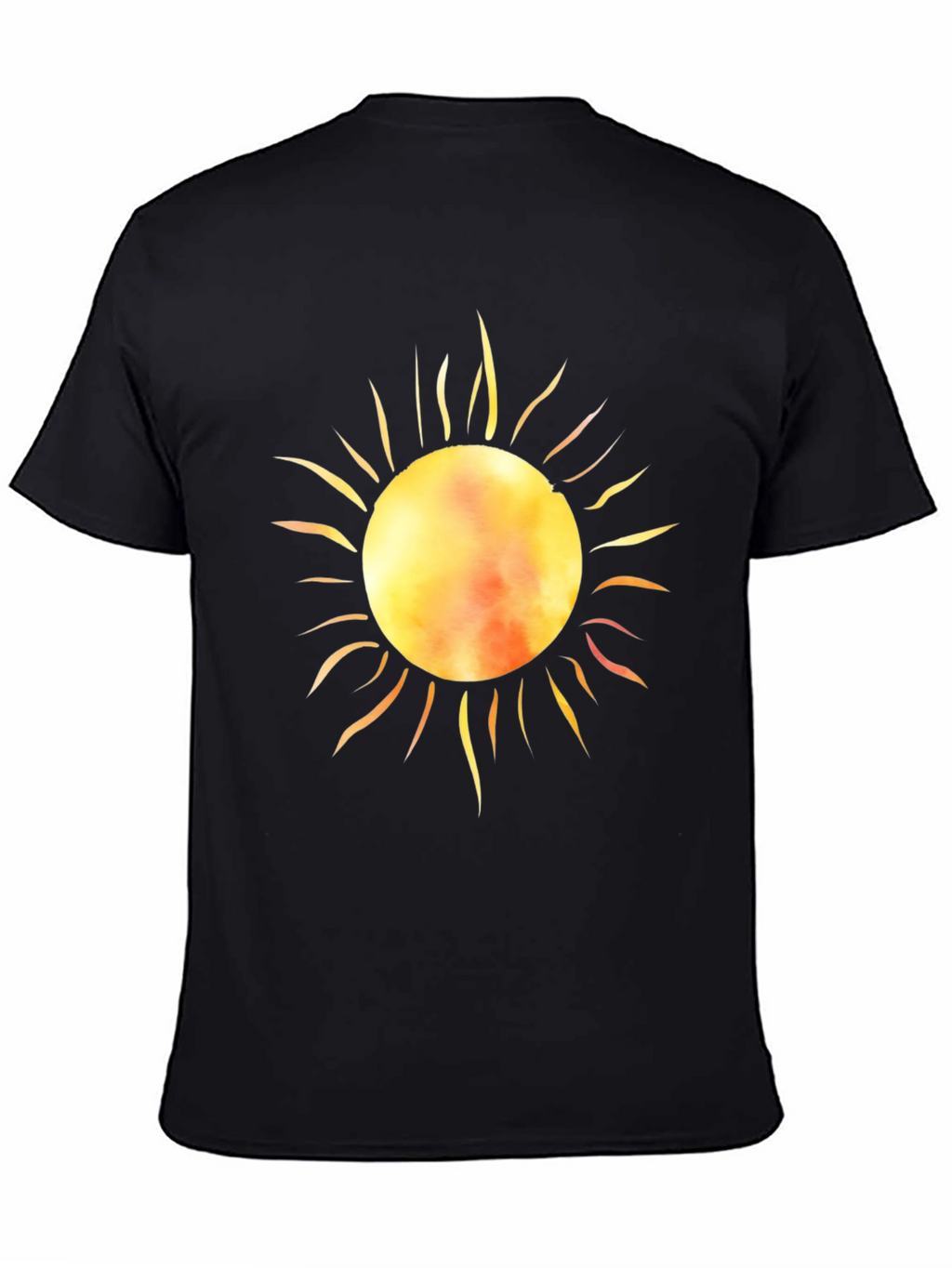 Radiant Sun Graphic Tee - Black Cotton T-Shirt