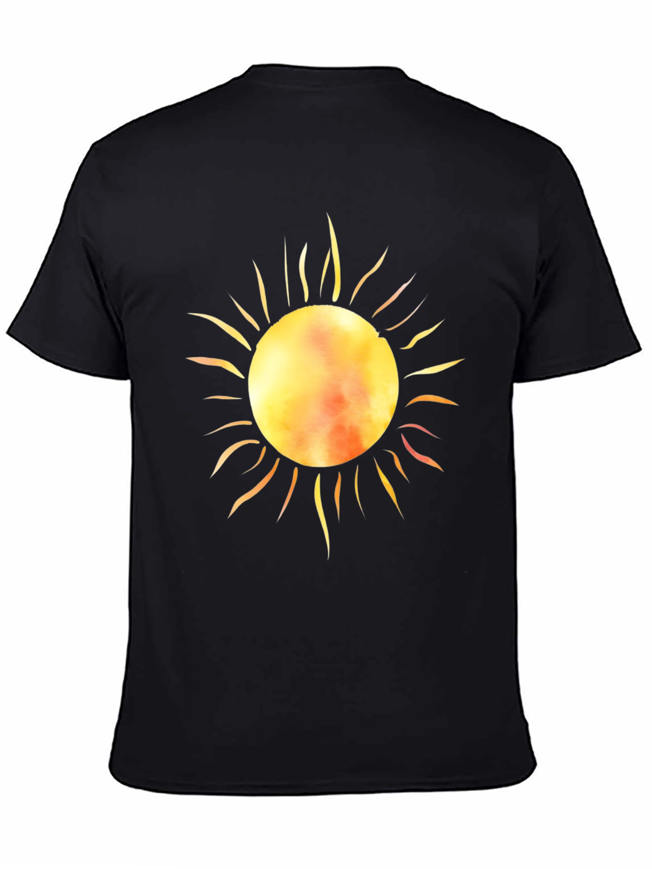Radiant Sun Graphic Tee - Black Cotton T-Shirt