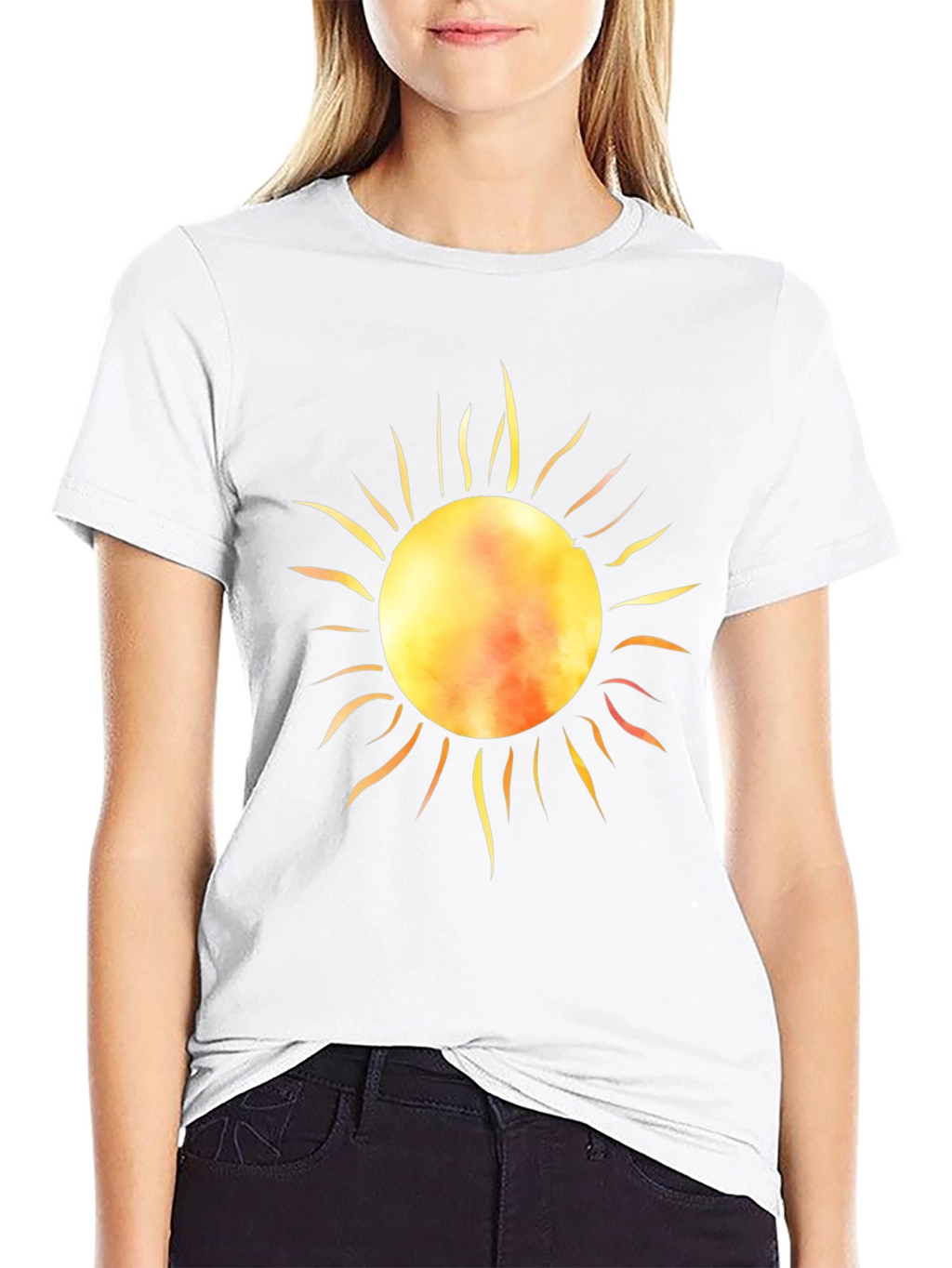 Radiant Sun Graphic Tee - Black Cotton T-Shirt