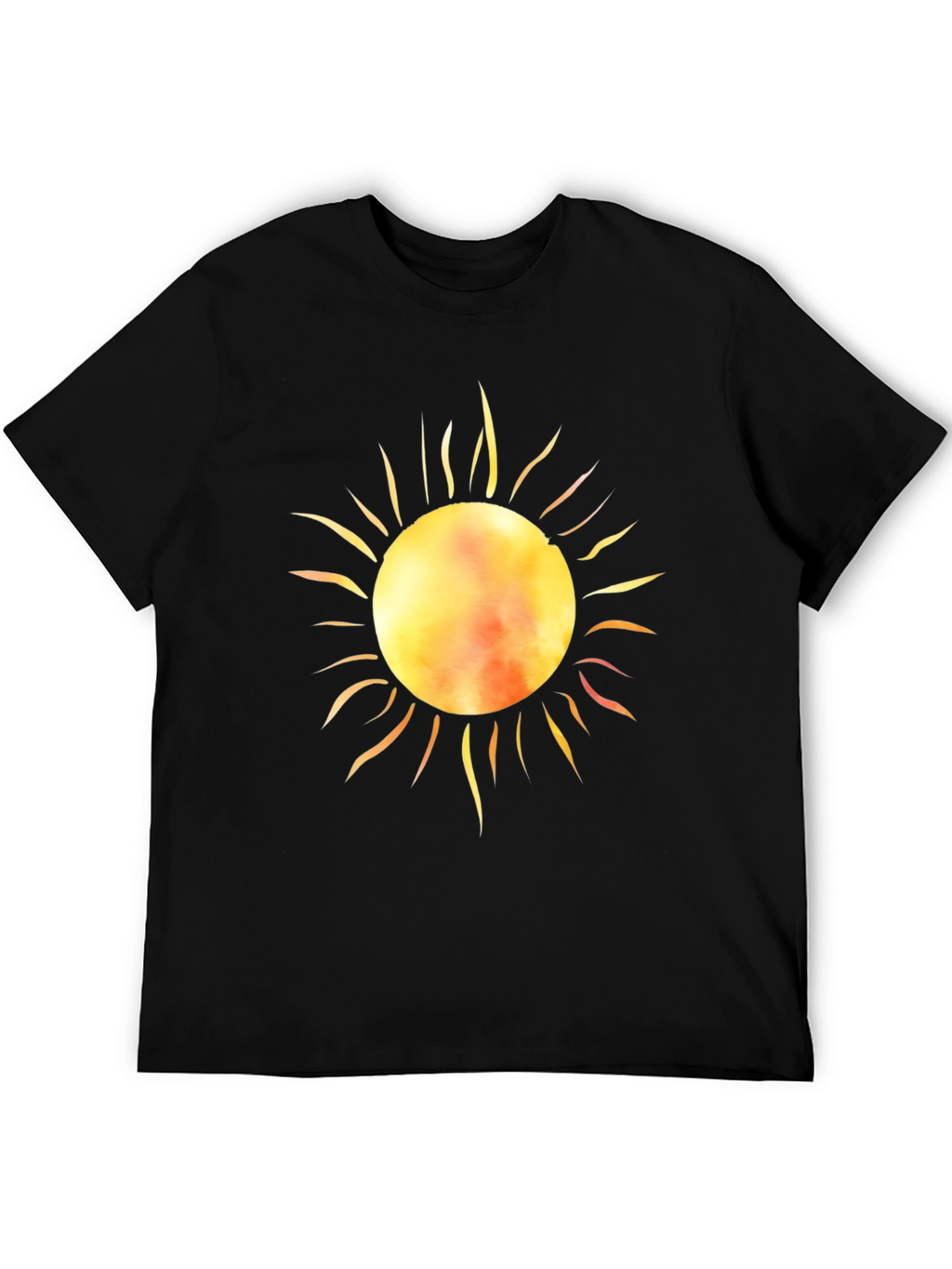 Radiant Sun Graphic Tee - Black Cotton T-Shirt