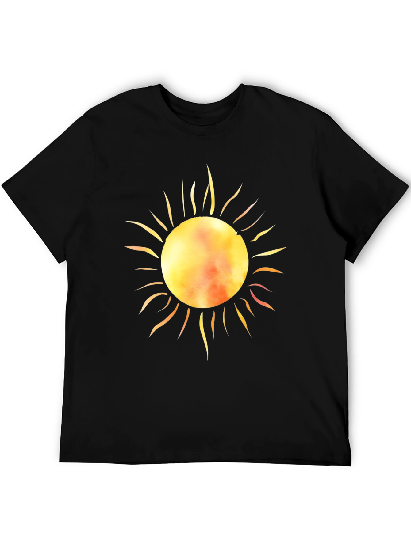 Radiant Sun Graphic Tee - Black Cotton T-Shirt
