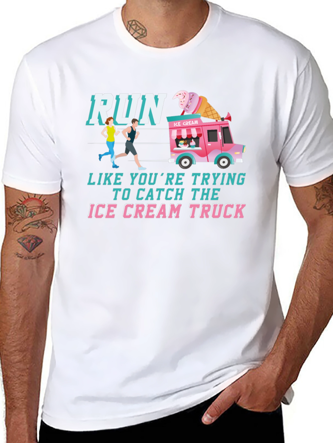 Run For Ice Cream Graphic T-Shirt