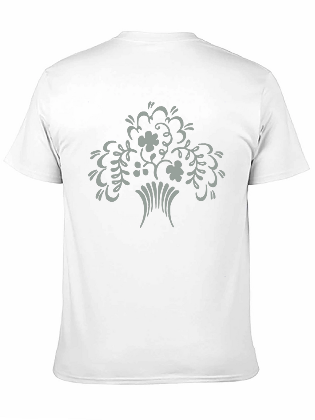 Black Tee with Floral Tree Graphic Print