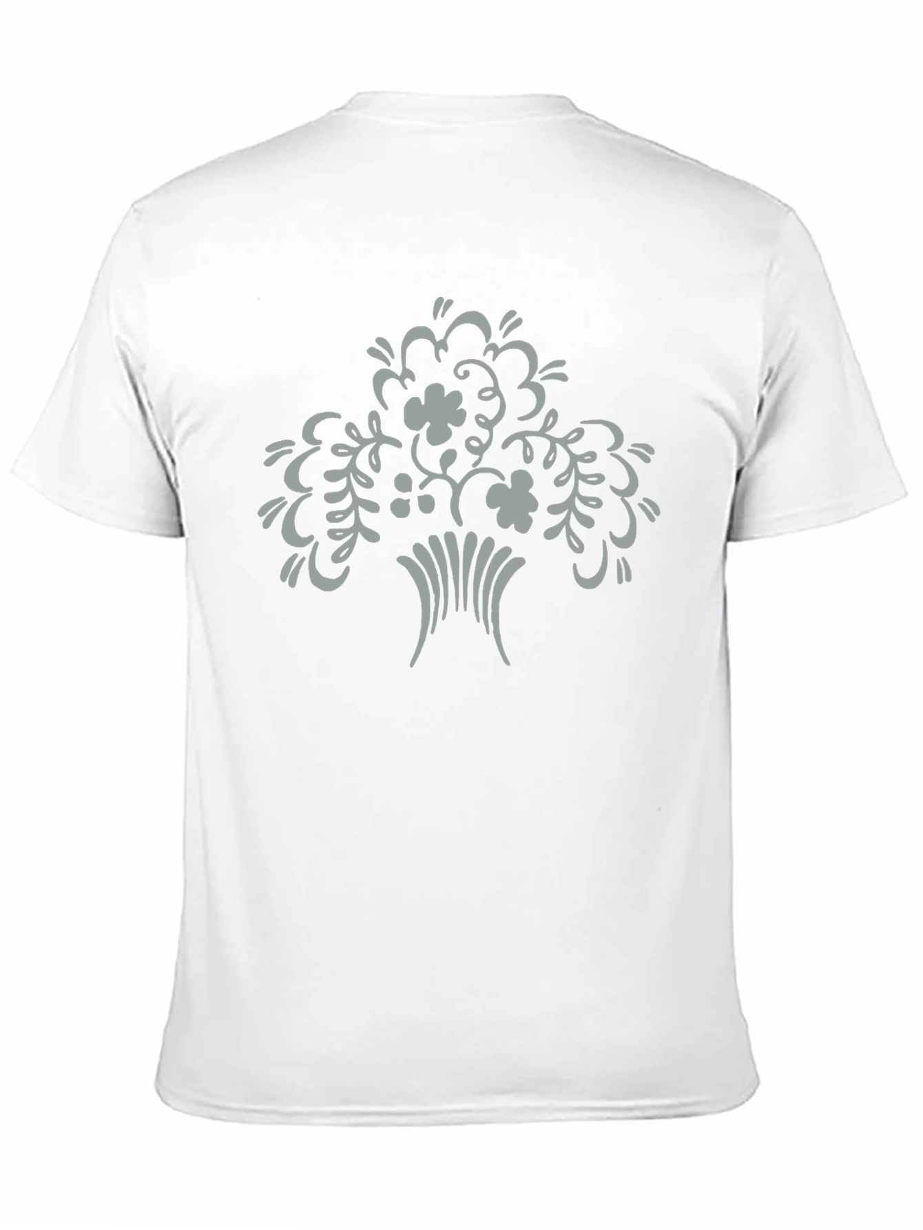 Black Tee with Floral Tree Graphic Print