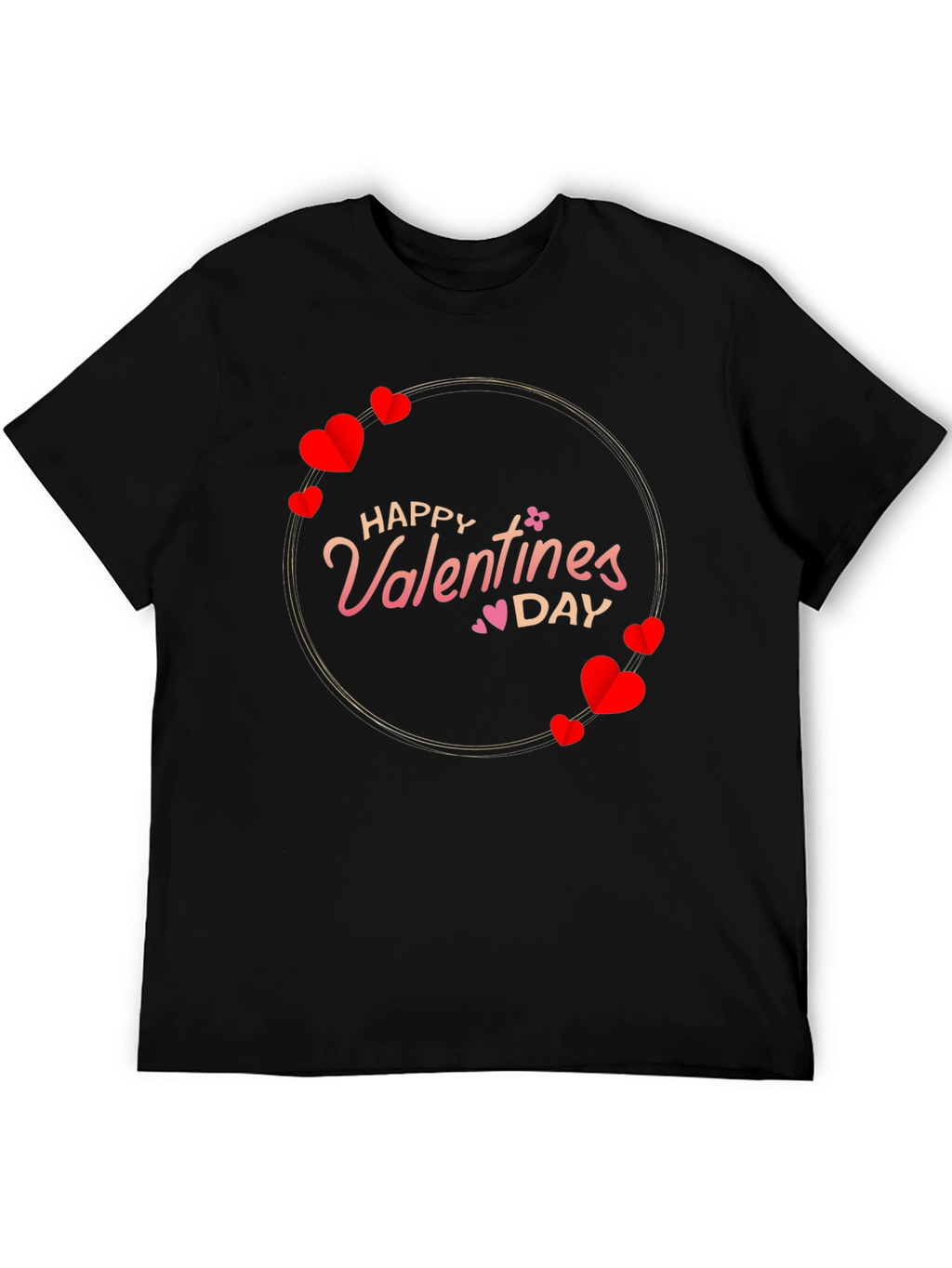 Happy Valentines Day T-Shirt - Heart Circle Design