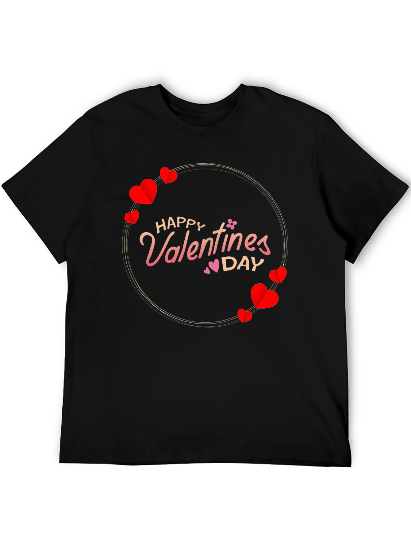 Happy Valentines Day T-Shirt - Heart Circle Design