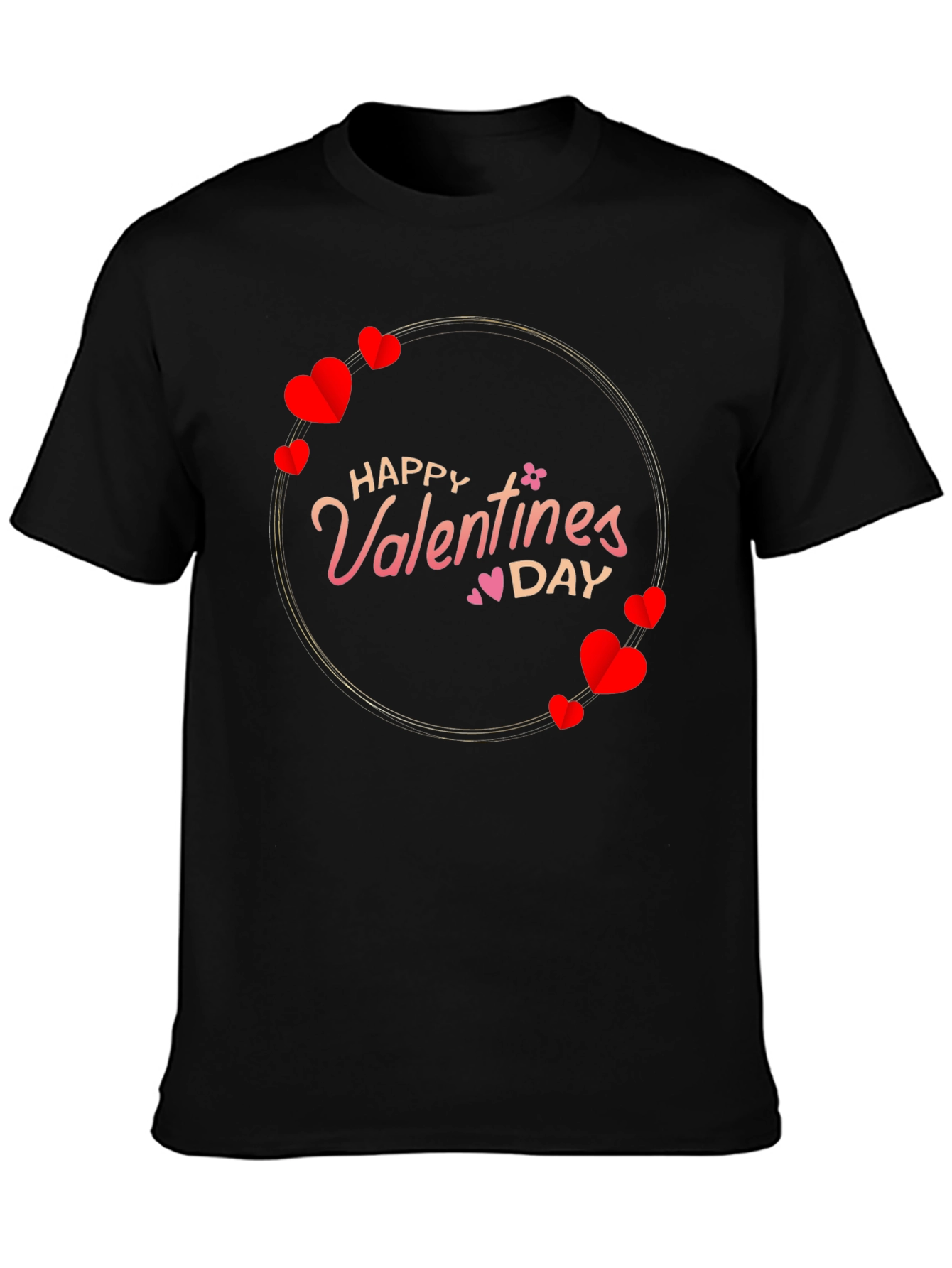 Happy Valentines Day T-Shirt - Heart Circle Design