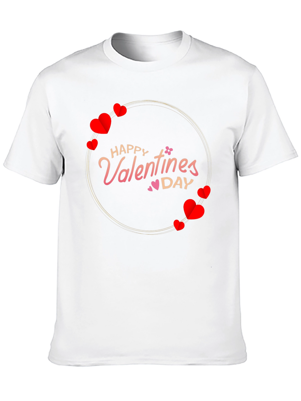 Happy Valentines Day T-Shirt - Heart Circle Design