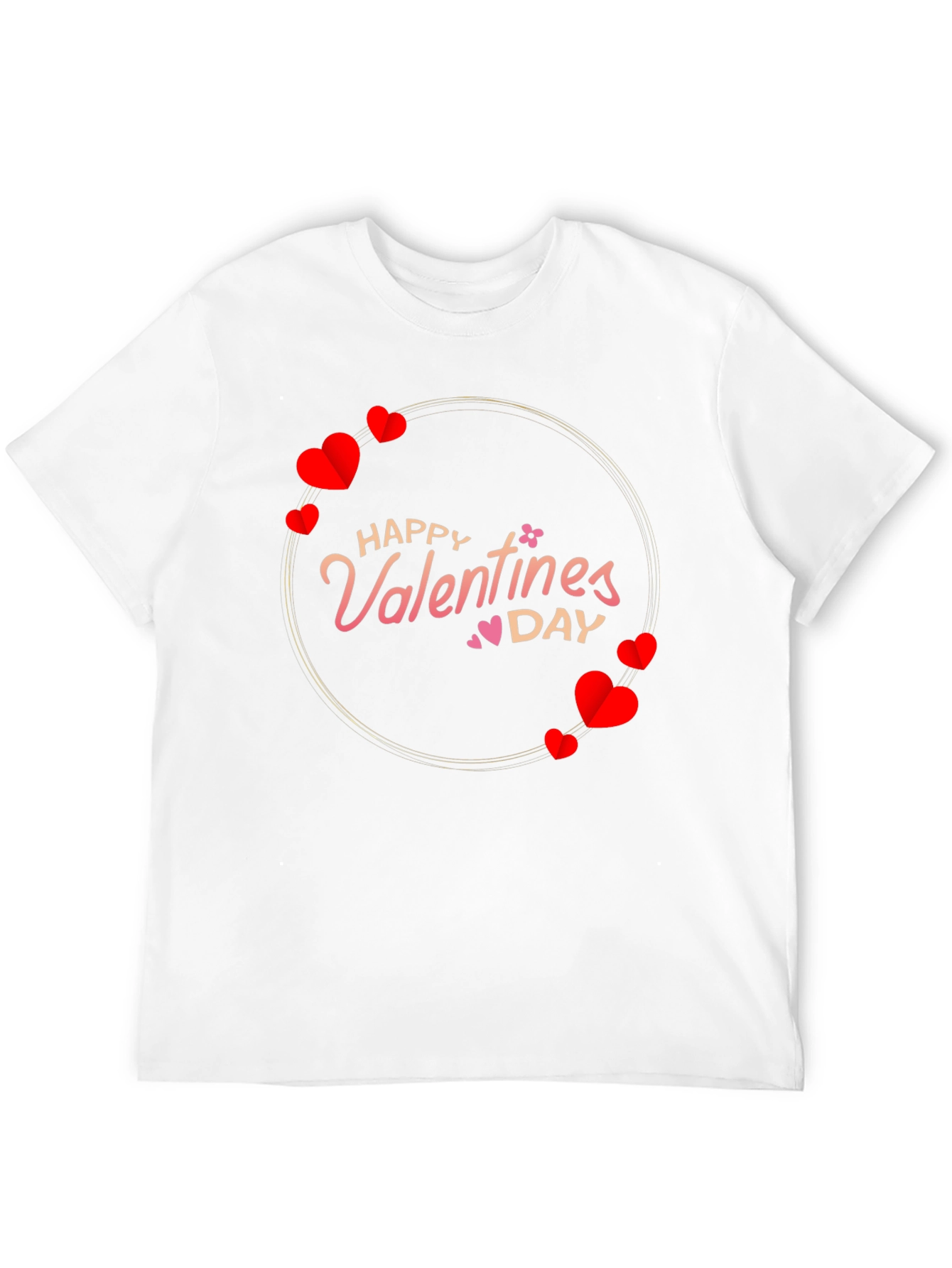 Happy Valentines Day T-Shirt - Heart Circle Design