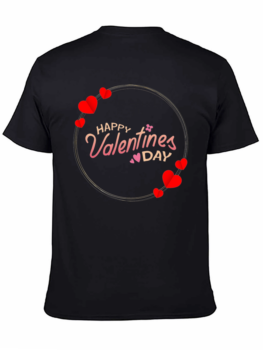 Happy Valentines Day T-Shirt - Heart Circle Design