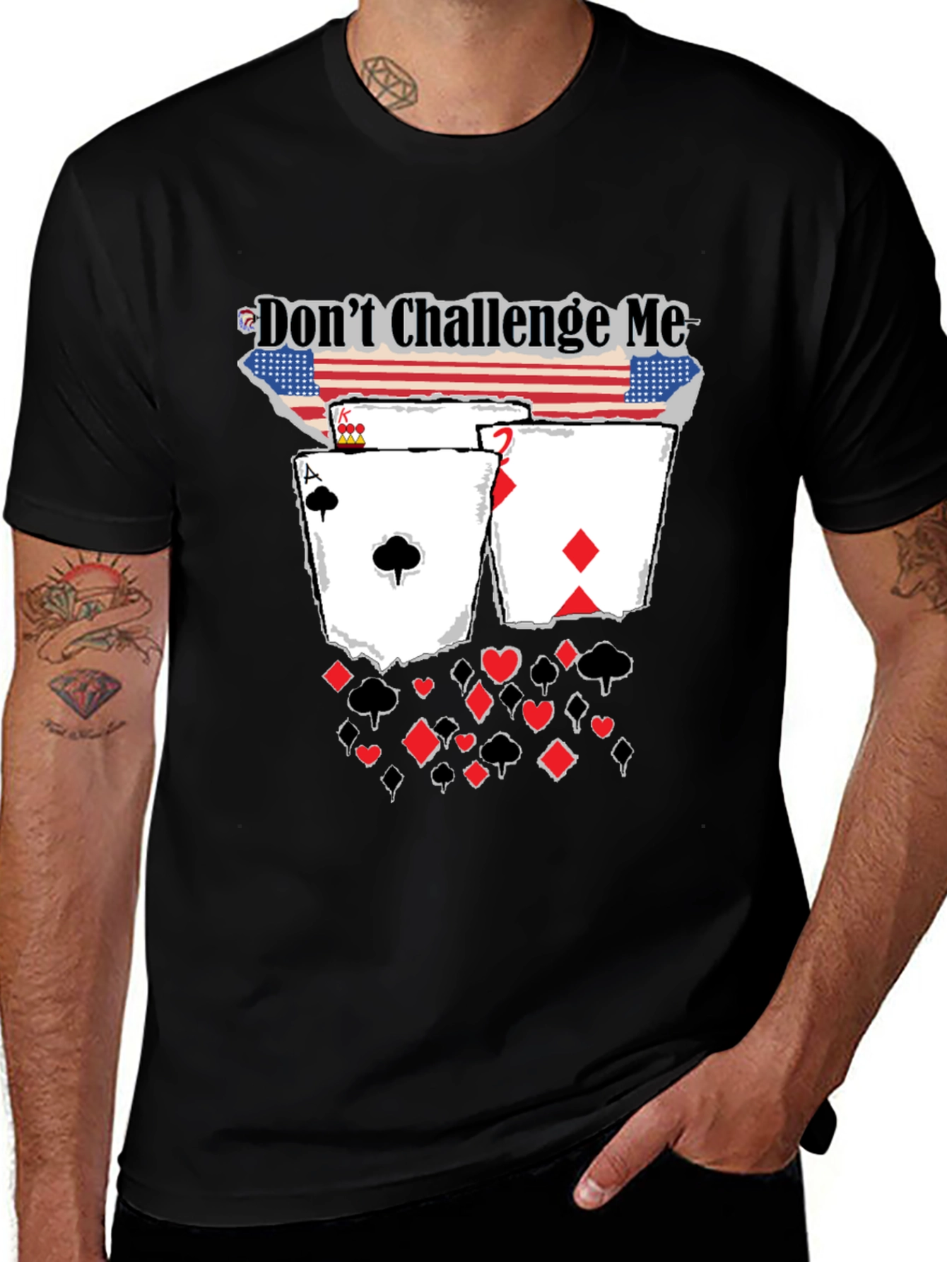 Dont Challenge Me Poker Card Graphic Tee