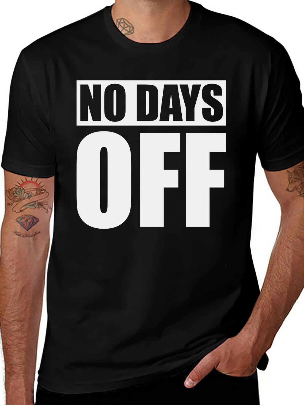 No Days Off Black Graphic Tee