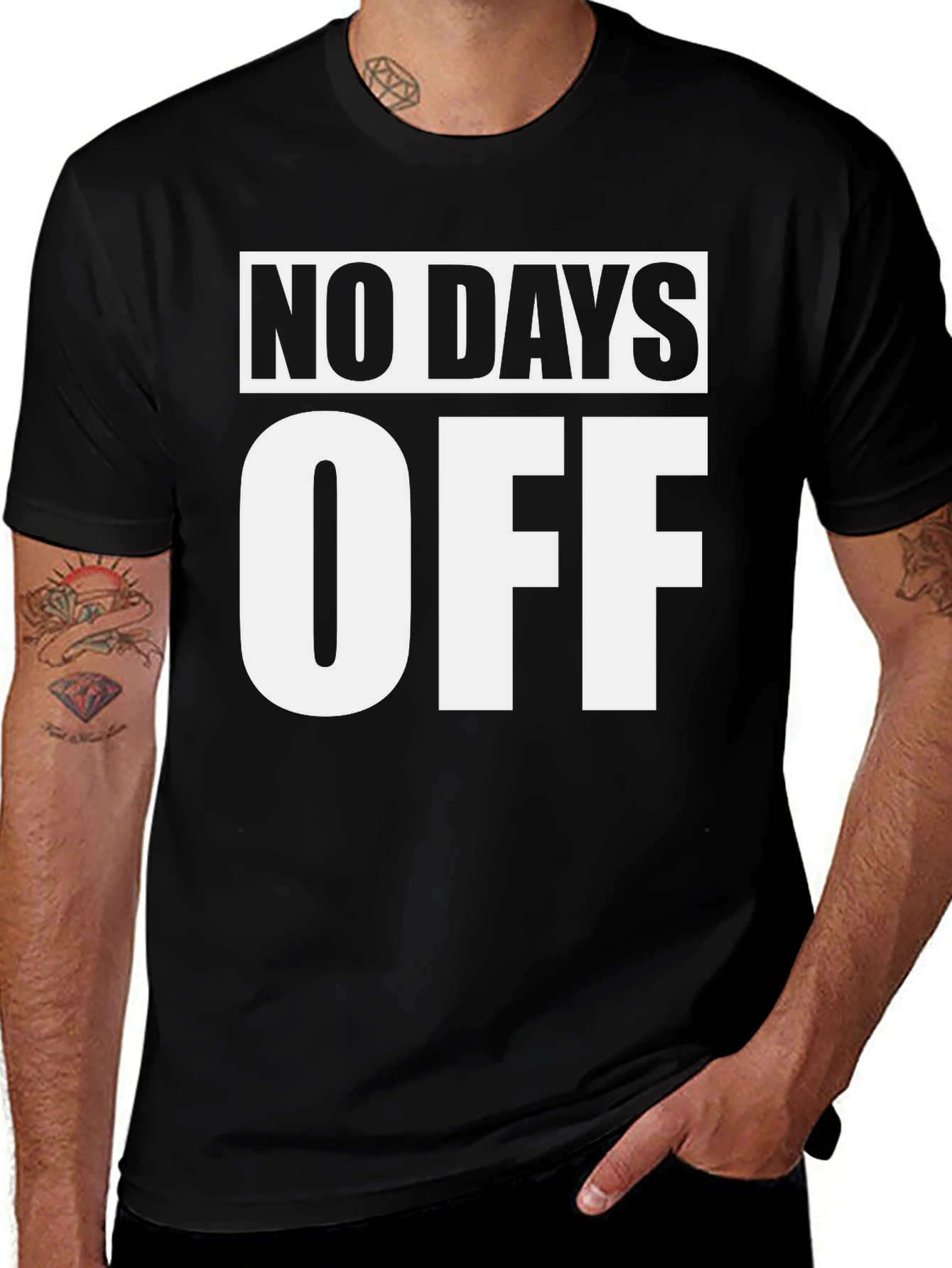 No Days Off Black Graphic Tee