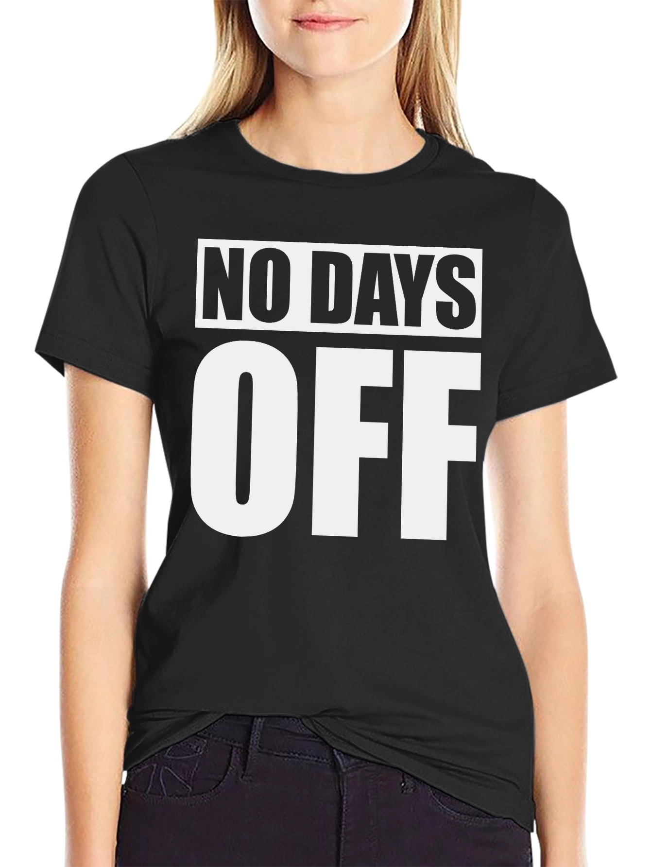 No Days Off Black Graphic Tee