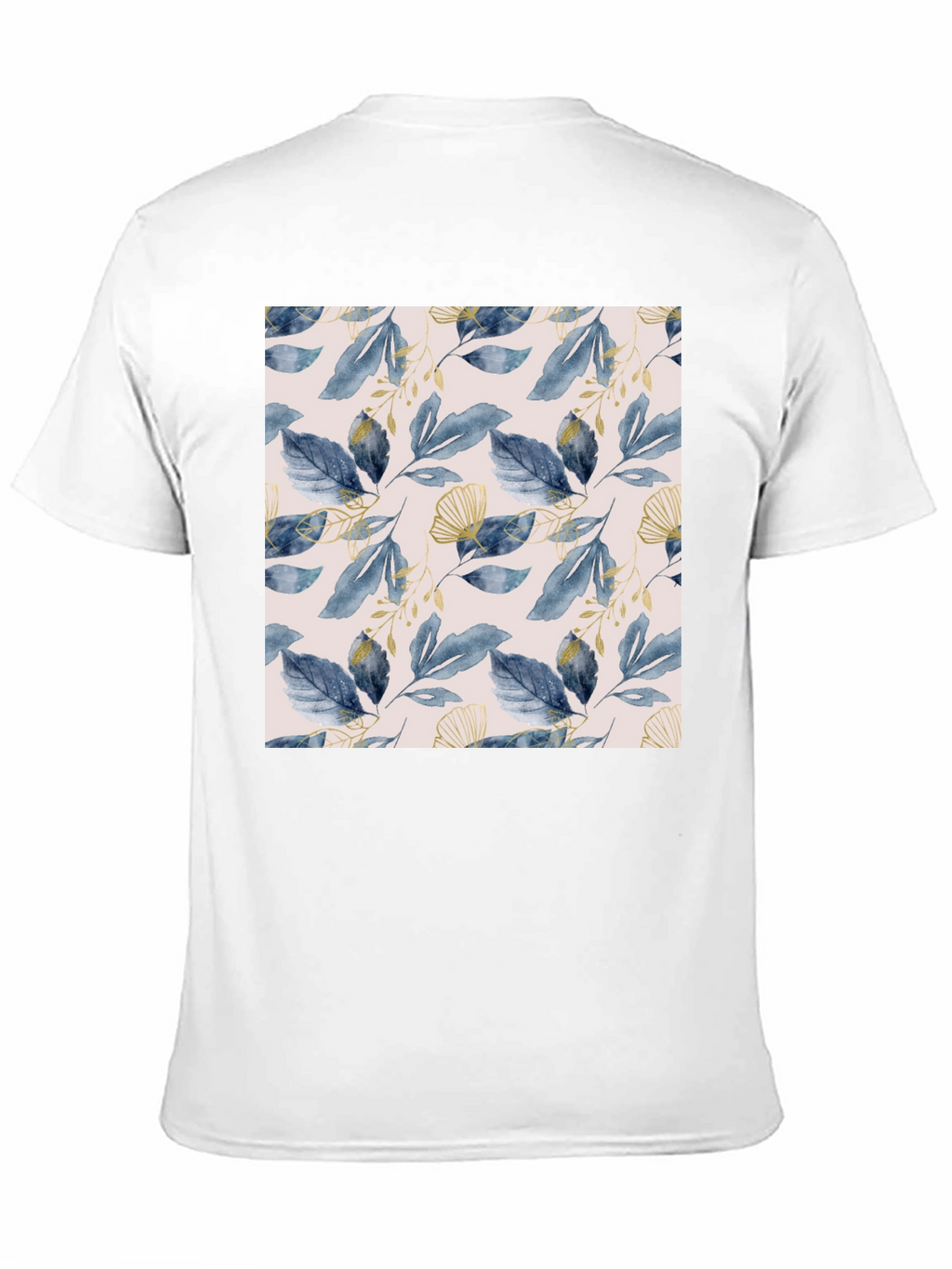 Stylish Leaf Pattern Black T-Shirt
