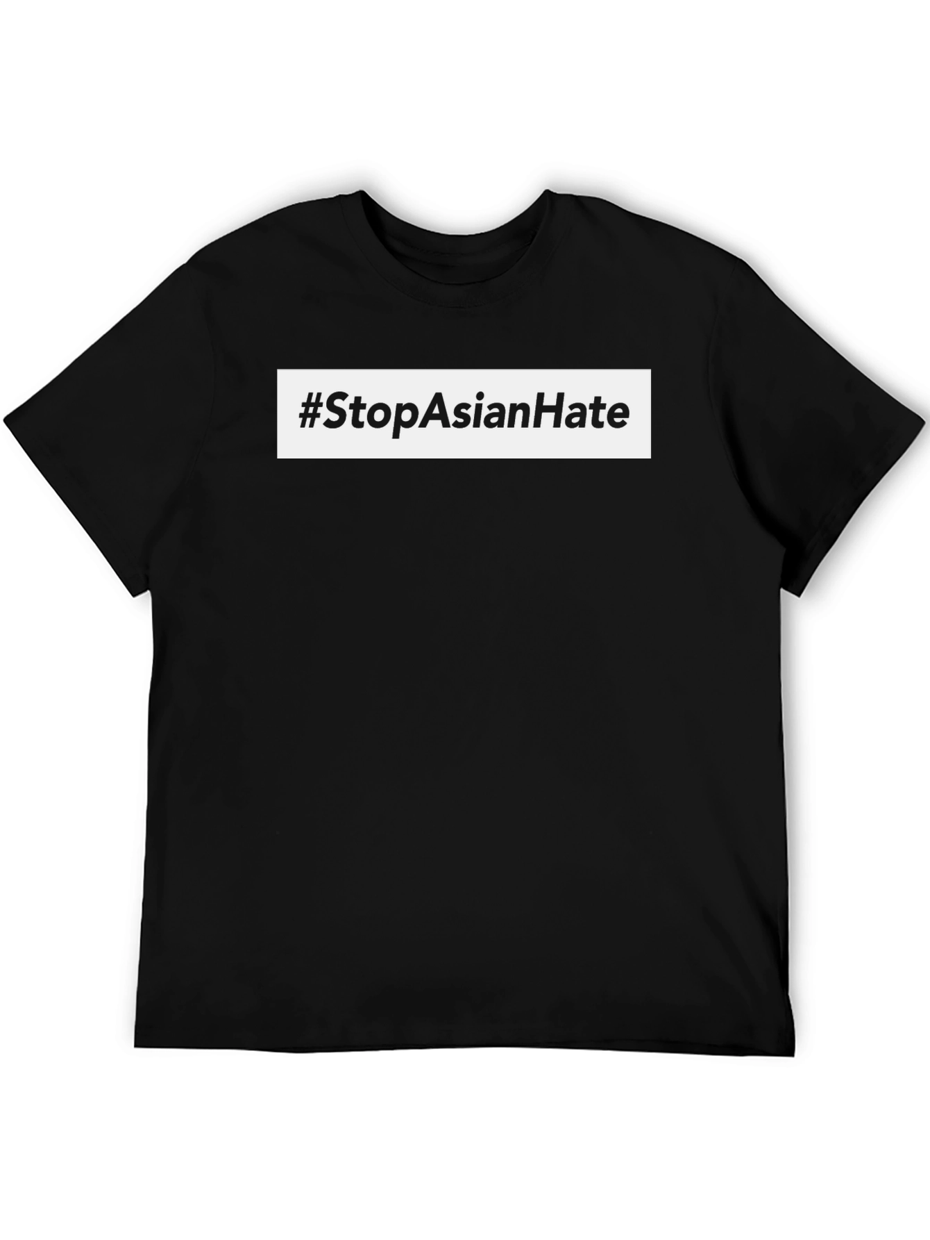 Stop Asian Hate Black Cotton T-Shirt