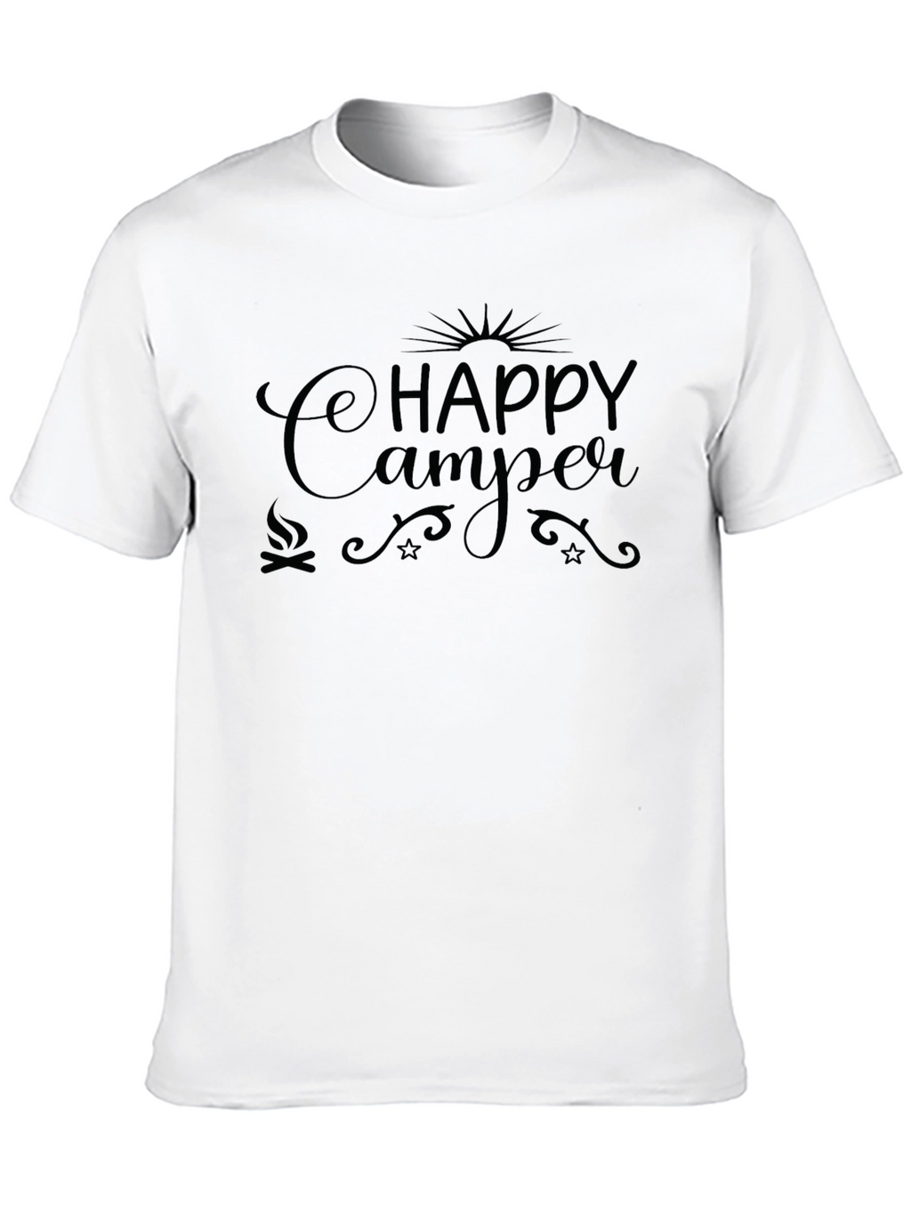 Happy Camper Graphic Tee - Black Camping Shirt