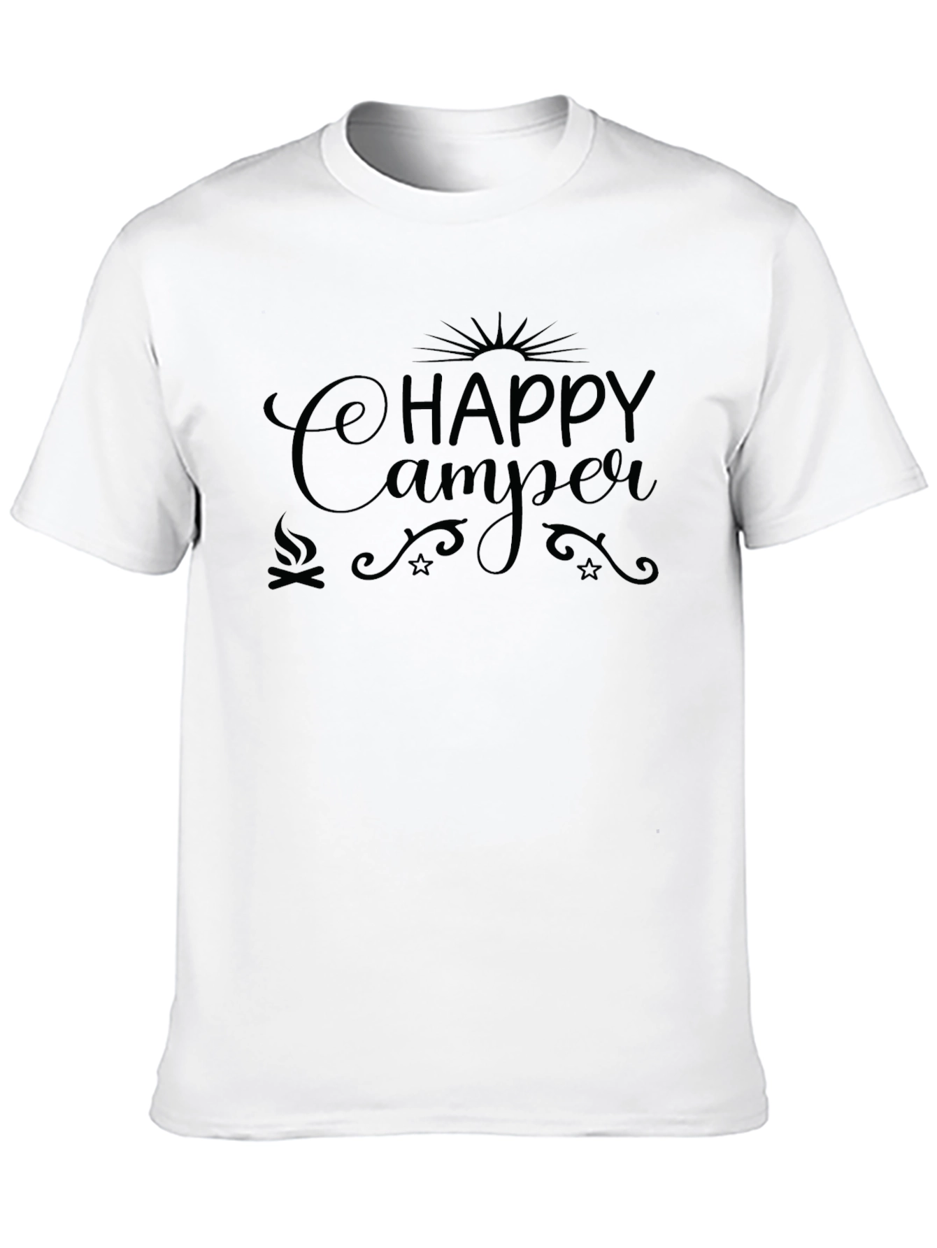 Happy Camper Graphic Tee - Black Camping Shirt