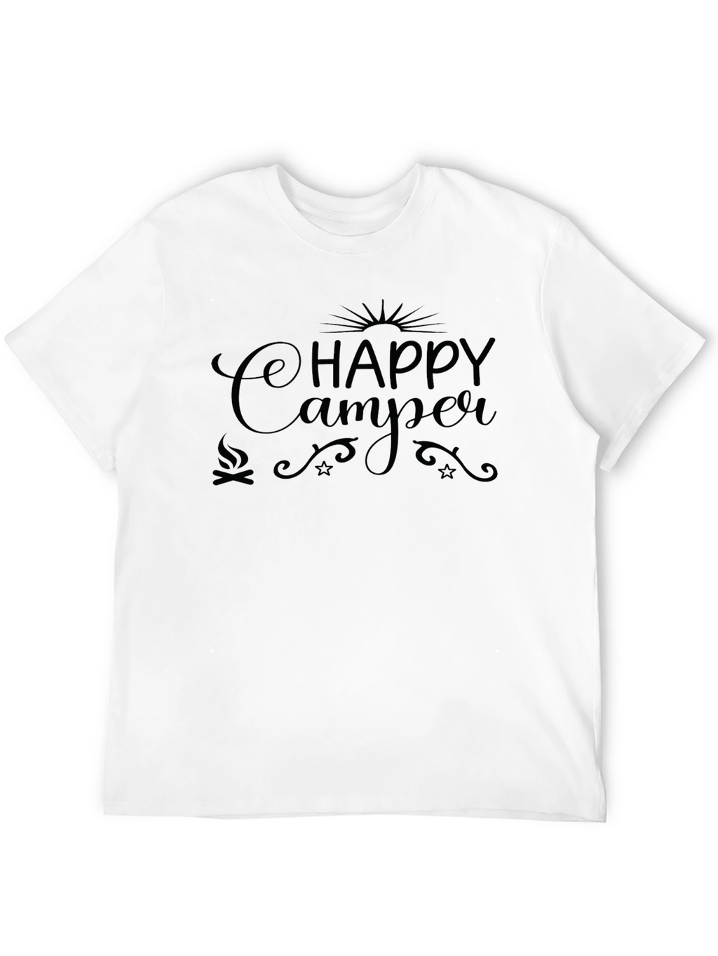 Happy Camper Graphic Tee - Black Camping Shirt
