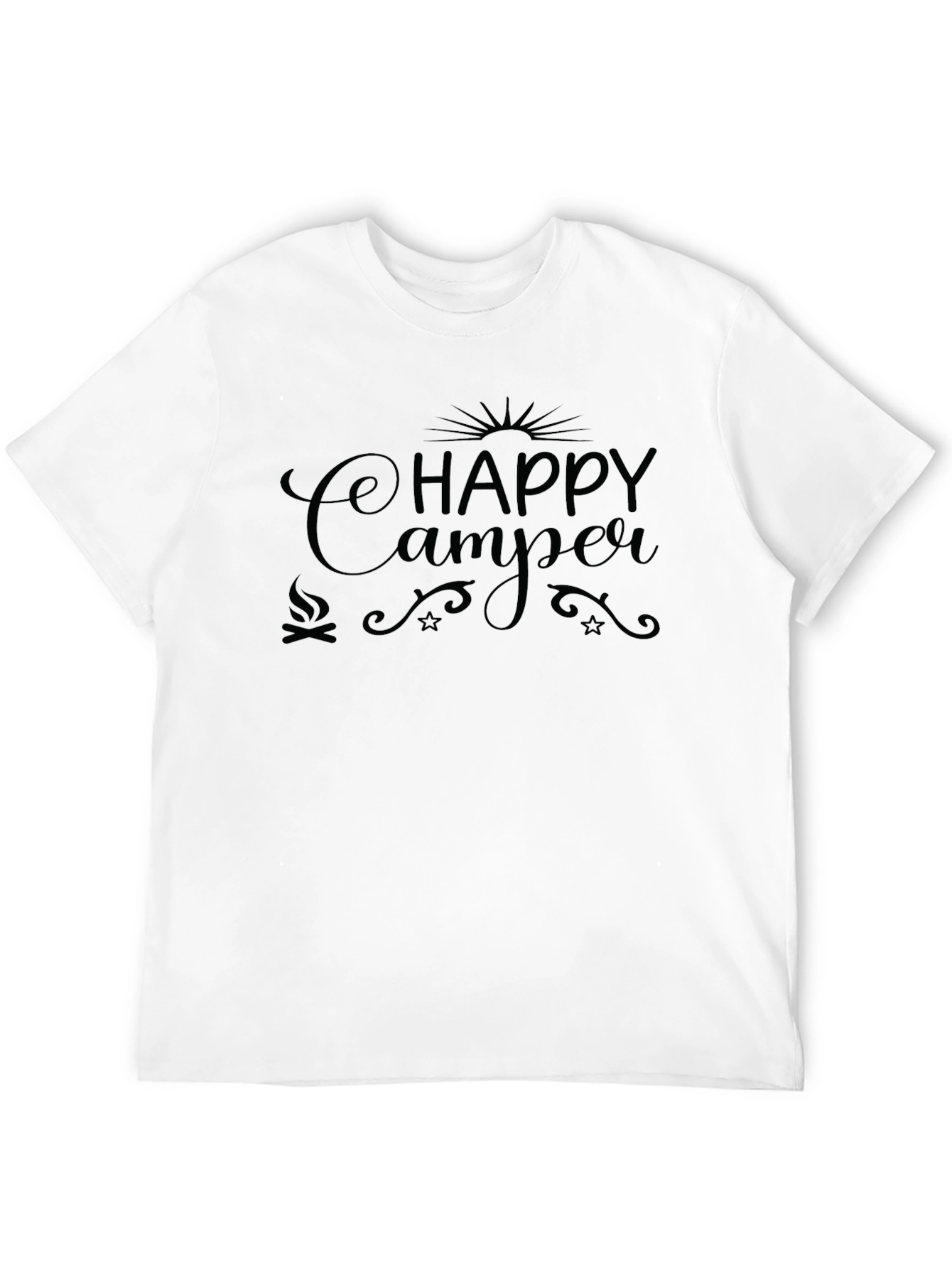 Happy Camper Graphic Tee - Black Camping Shirt
