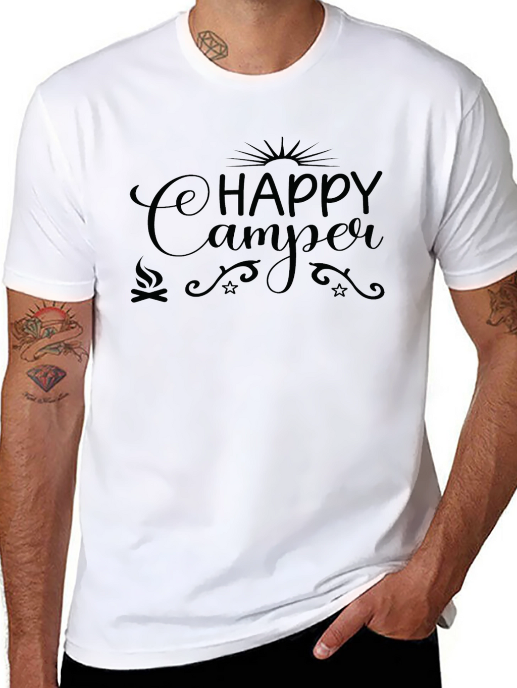 Happy Camper Graphic Tee - Black Camping Shirt