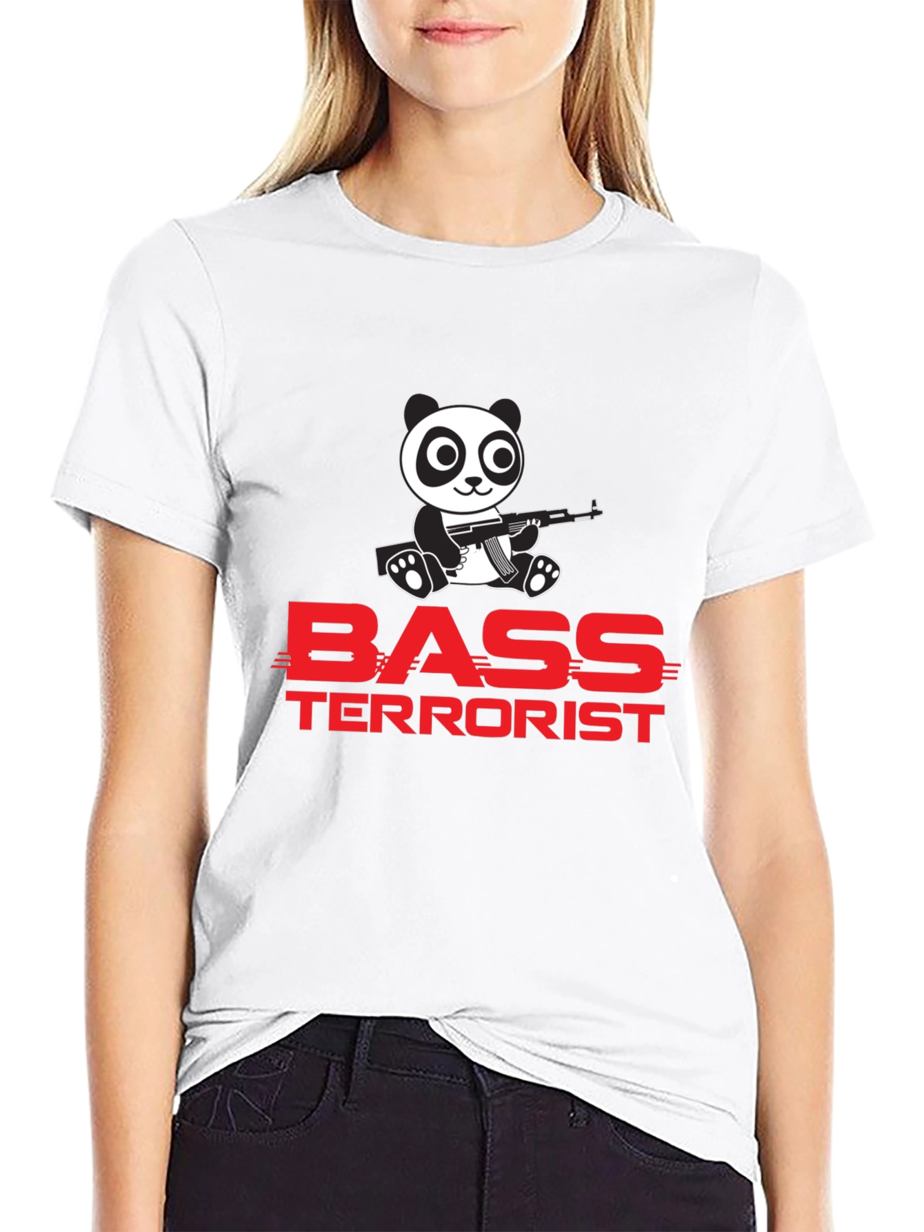 Bass Terrorist Panda T-Shirt - Black