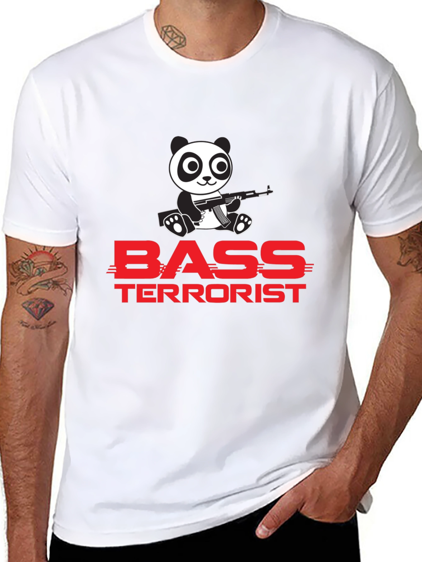 Bass Terrorist Panda T-Shirt - Black