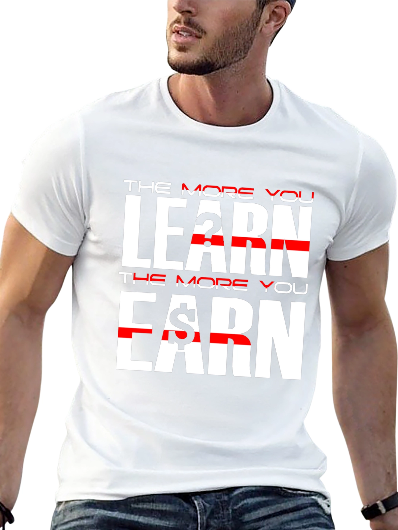 The More You Learn Earn Black T-Shirt
